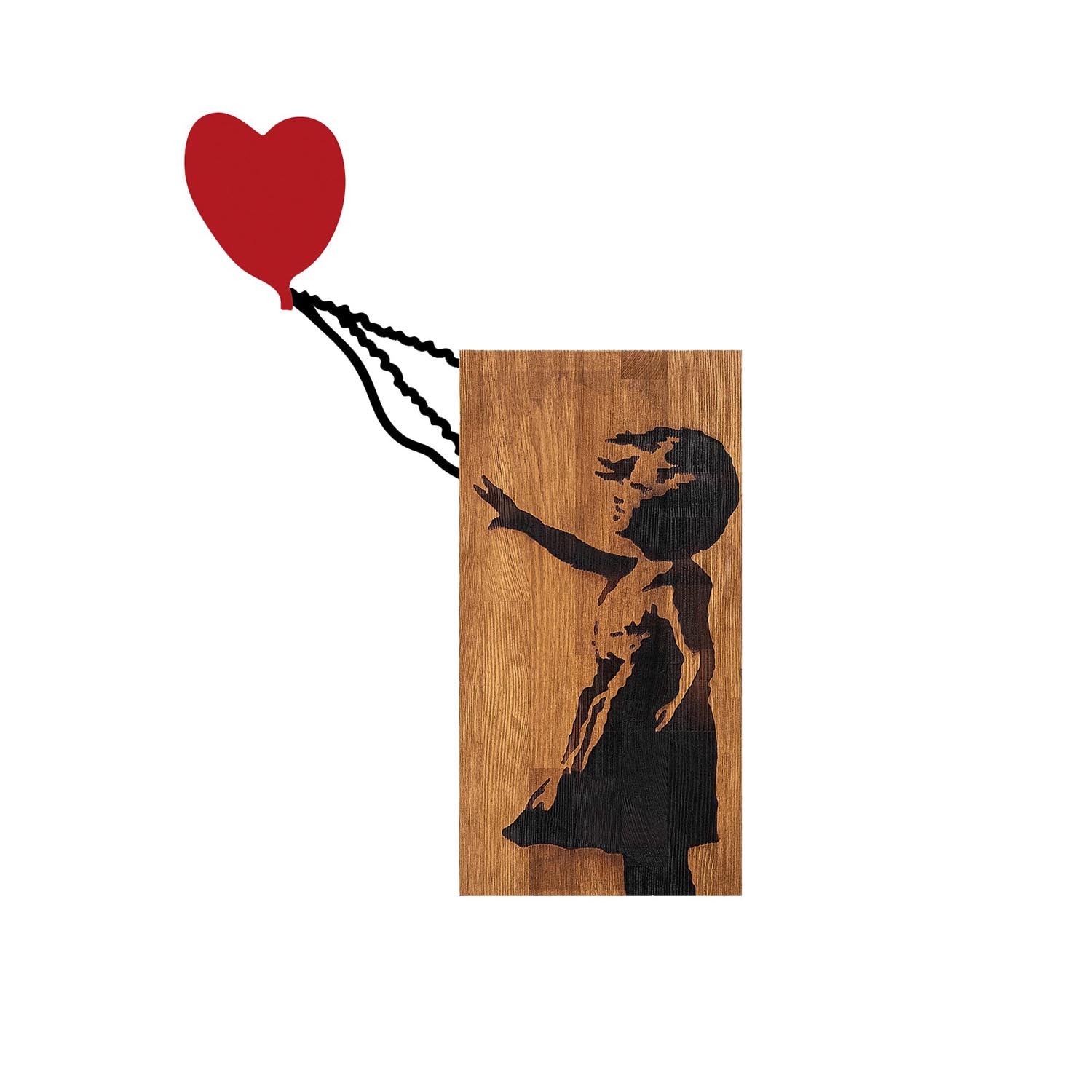 Banksy - 15 in Walnuss Schwarz präsentiert im Onlineshop von KAQTU Design AG. Wanddeko ist von Wallity