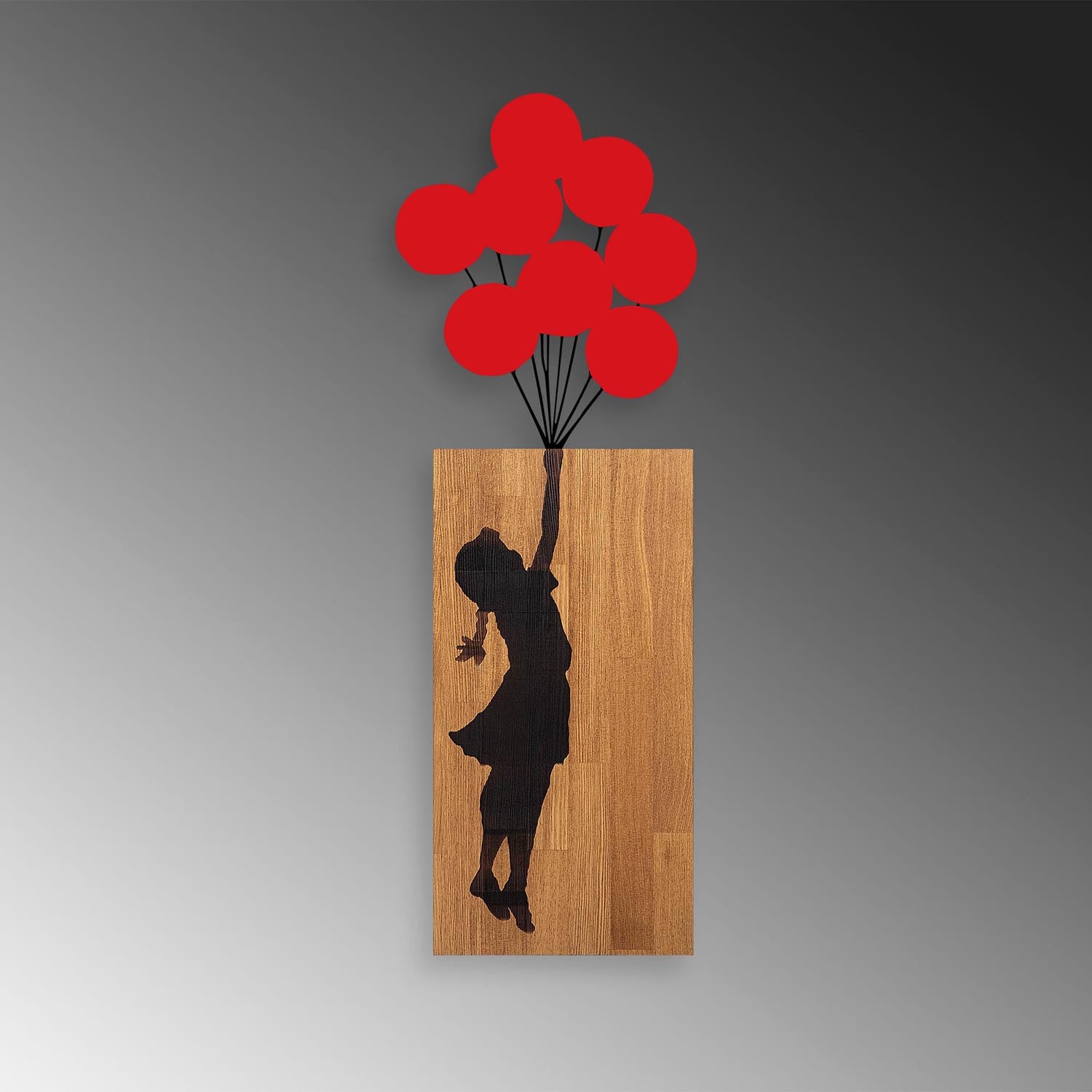 Banksy - 17 in Walnuss Schwarz präsentiert im Onlineshop von KAQTU Design AG. Wanddeko ist von Wallity