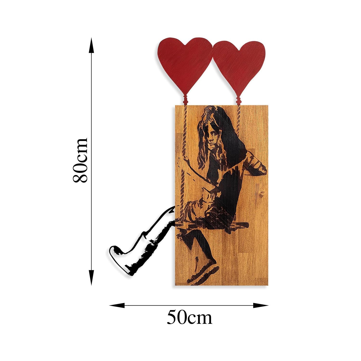Banksy - 18 in Walnuss Schwarz präsentiert im Onlineshop von KAQTU Design AG. Wanddeko ist von Wallity