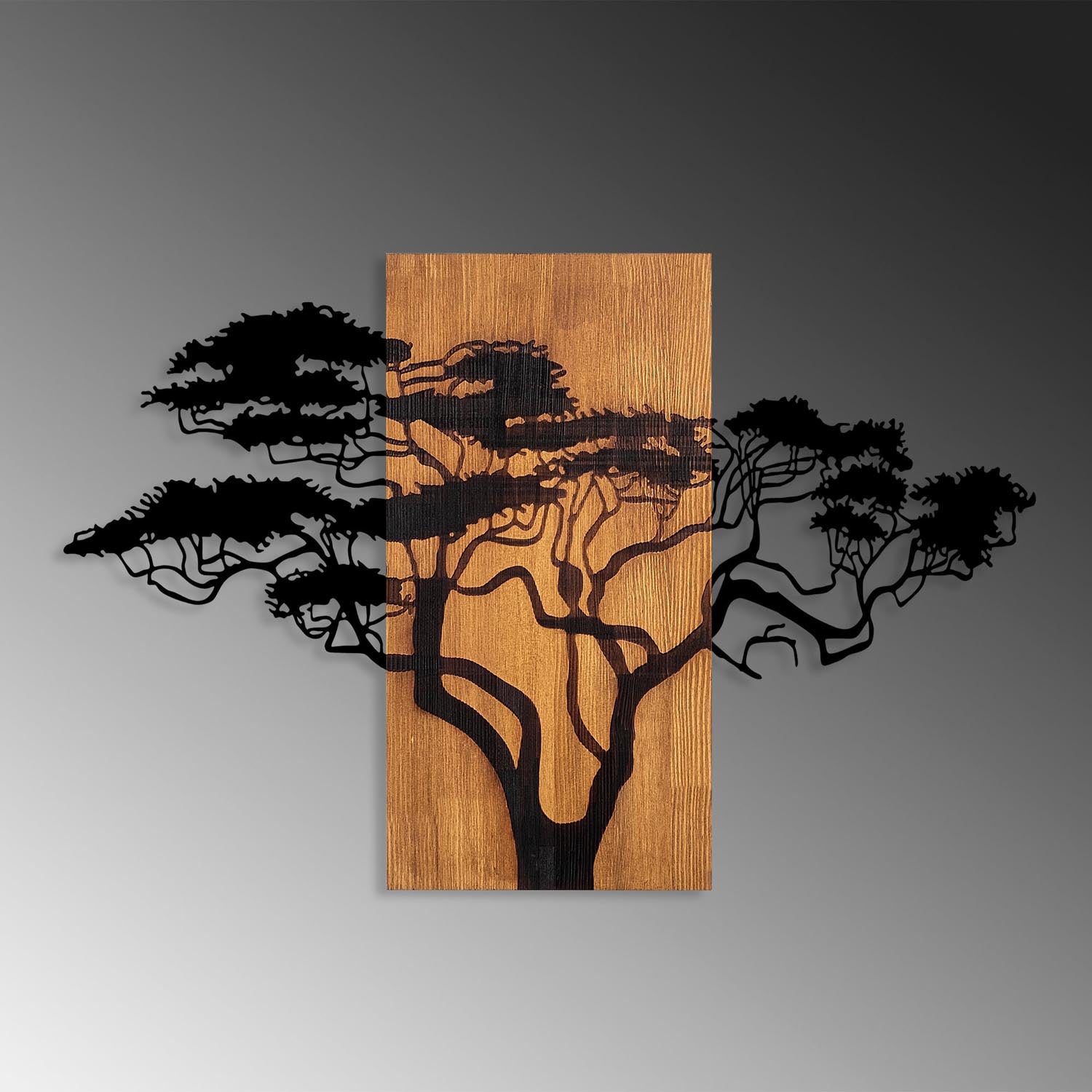 Acacia Tree - 387 in Walnuss Schwarz präsentiert im Onlineshop von KAQTU Design AG. Wanddeko ist von Wallity