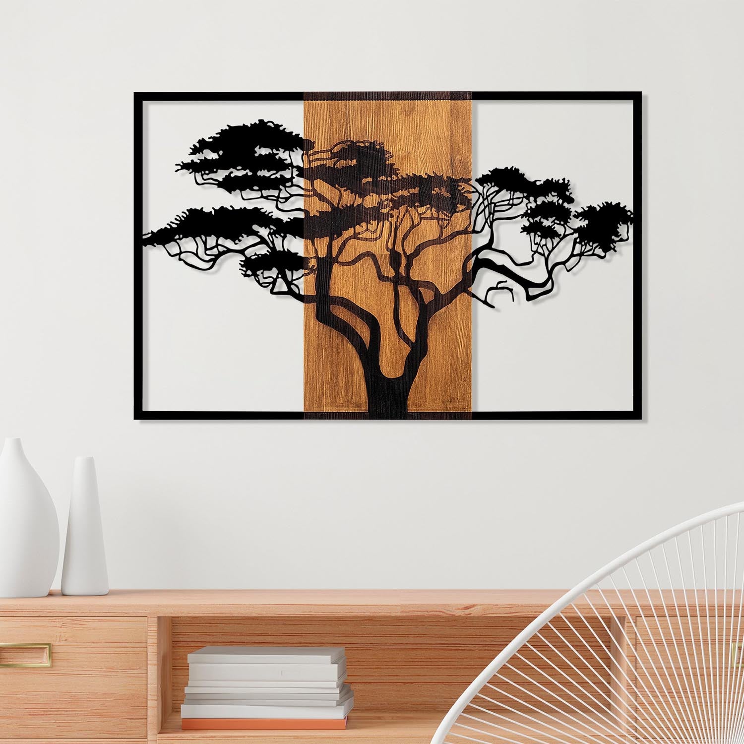 Acacia Tree - 388 in Walnuss Schwarz präsentiert im Onlineshop von KAQTU Design AG. Wanddeko ist von Wallity