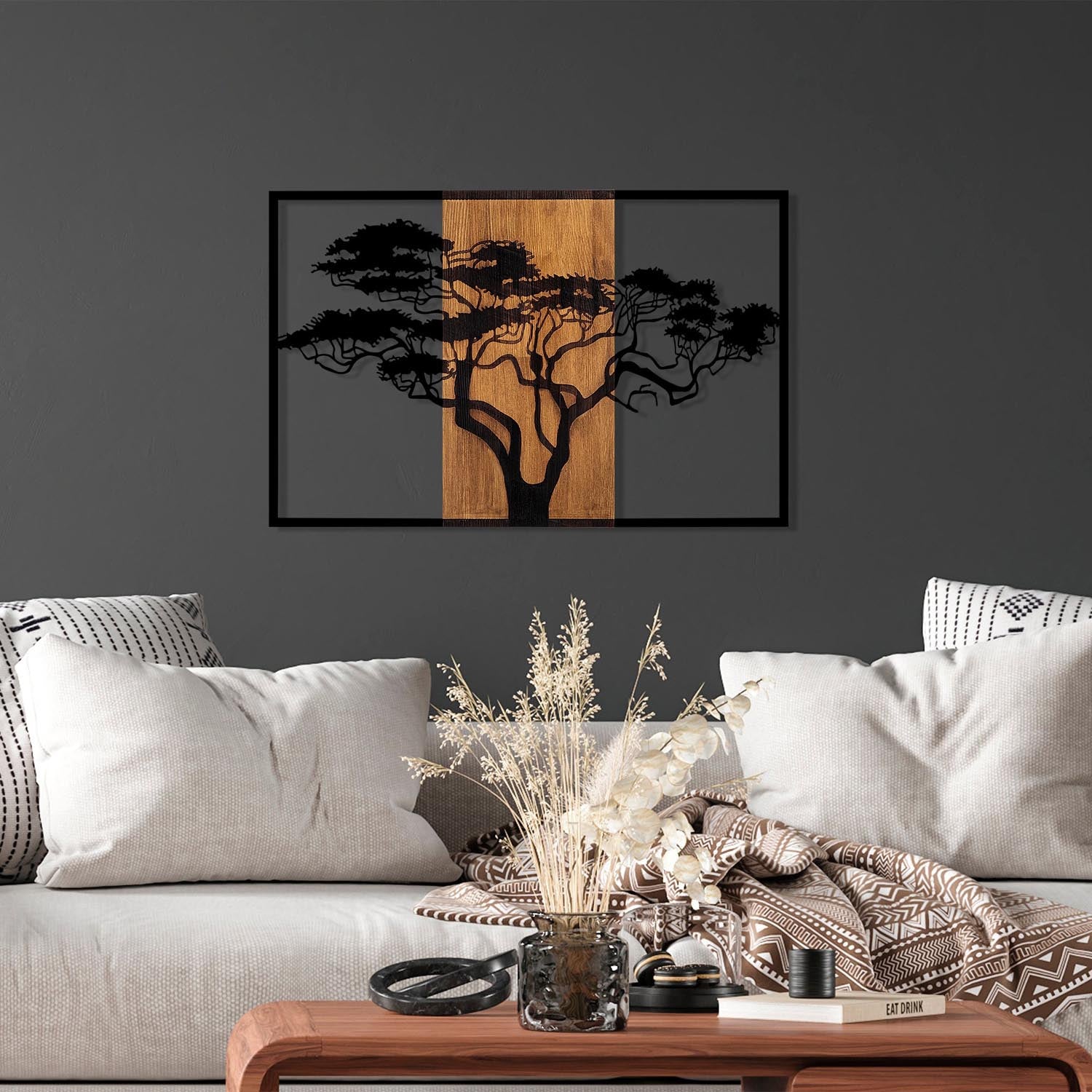 Acacia Tree - 388 in Walnuss Schwarz präsentiert im Onlineshop von KAQTU Design AG. Wanddeko ist von Wallity