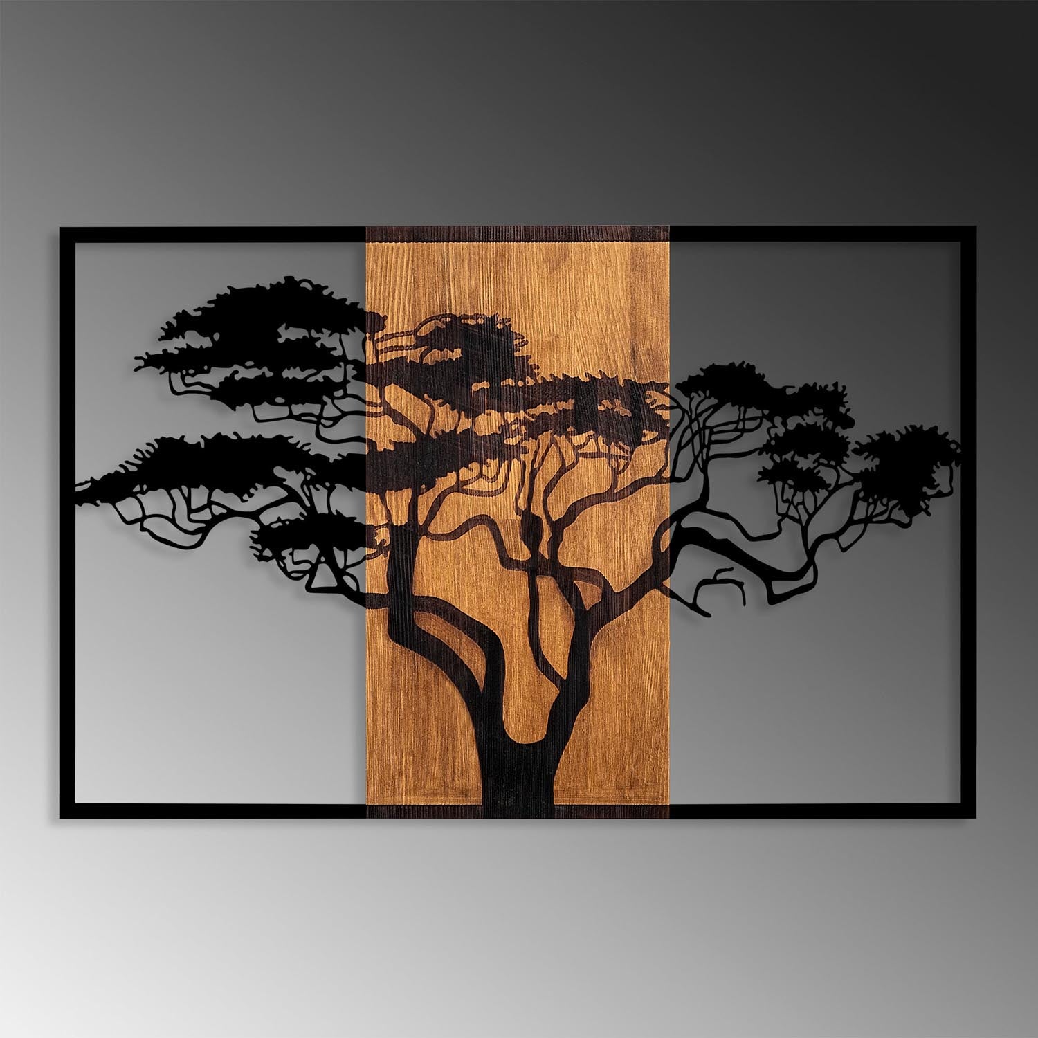 Acacia Tree - 388 in Walnuss Schwarz präsentiert im Onlineshop von KAQTU Design AG. Wanddeko ist von Wallity