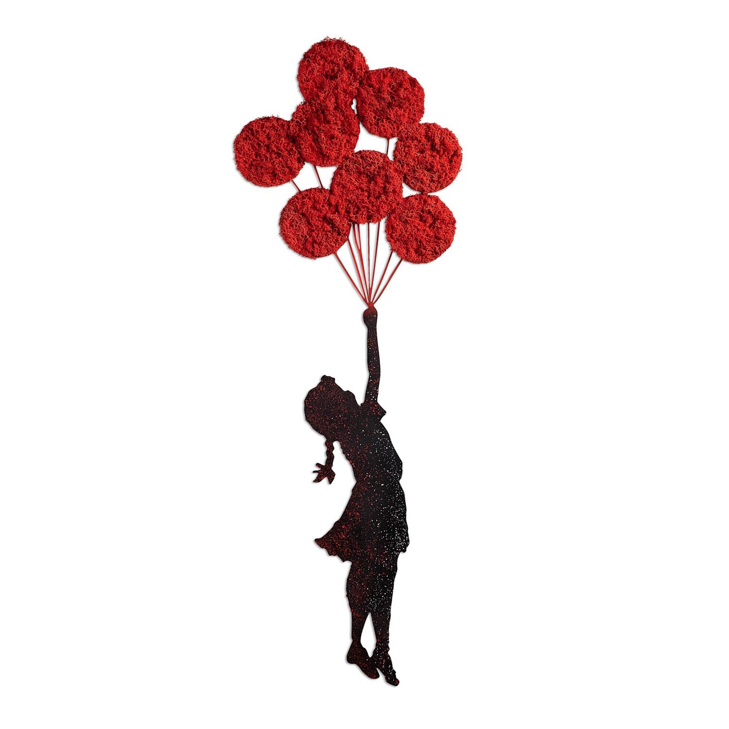 Banksy - 11-1 in Rot Schwarz präsentiert im Onlineshop von KAQTU Design AG. Wanddeko ist von Wallity
