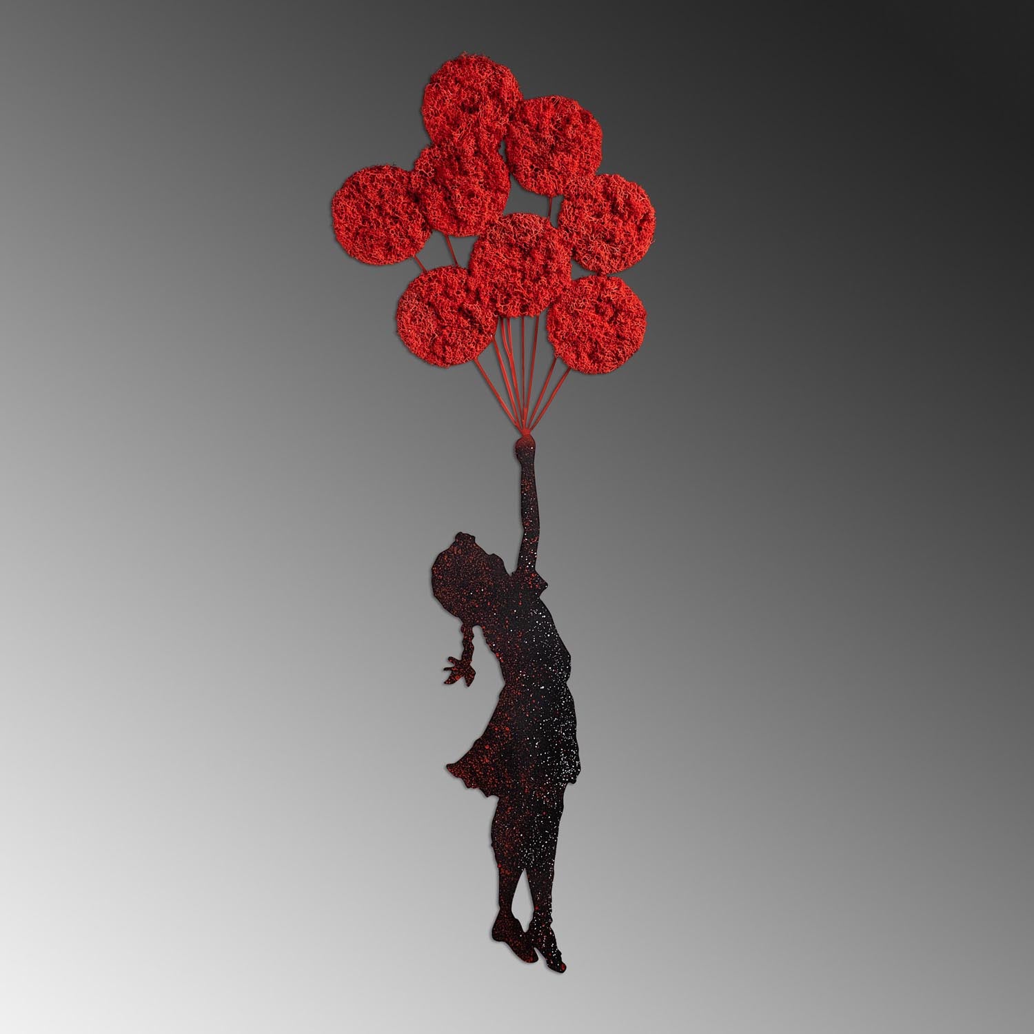 Banksy - 11-1 in Rot Schwarz präsentiert im Onlineshop von KAQTU Design AG. Wanddeko ist von Wallity