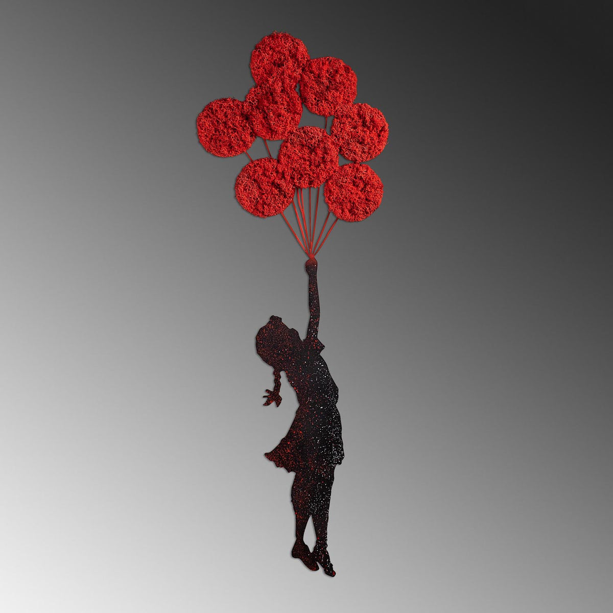 Banksy Wanddeko - Rot Schwarz in Rot Schwarz präsentiert im Onlineshop von KAQTU Design AG. Wanddeko ist von Wallity