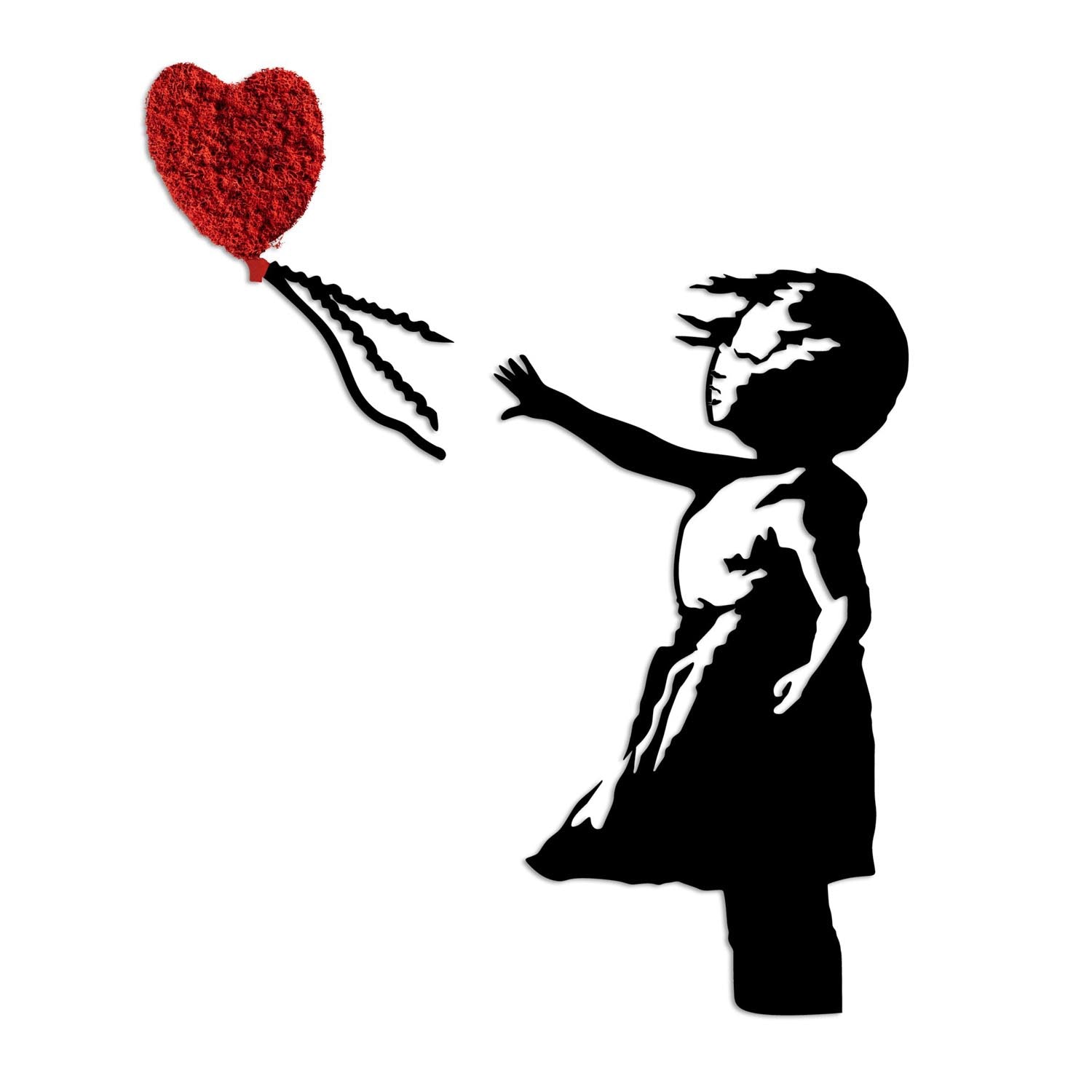 Banksy - 13-1 in Rot Schwarz präsentiert im Onlineshop von KAQTU Design AG. Wanddeko ist von Wallity