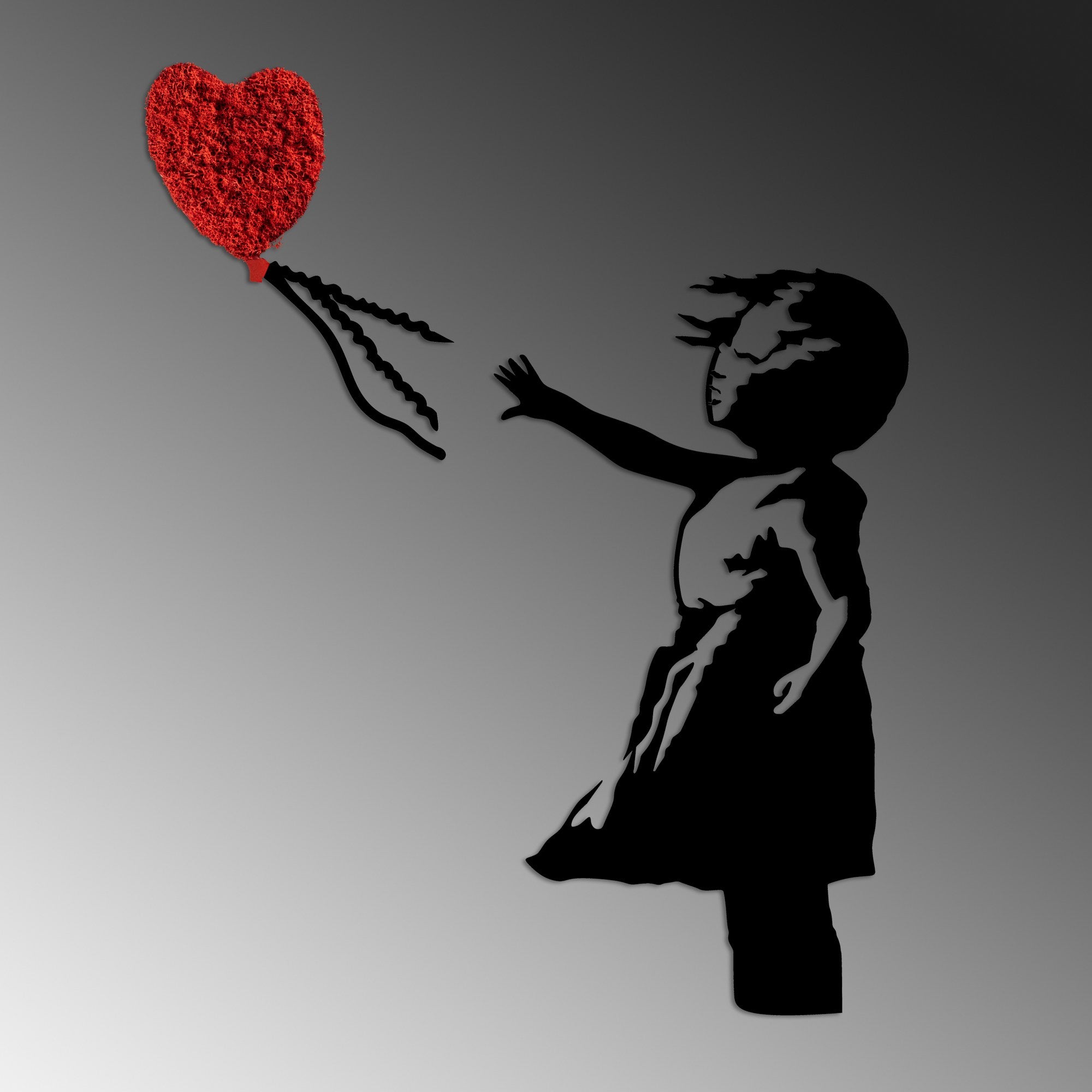 Banksy - 13-1 in Rot Schwarz präsentiert im Onlineshop von KAQTU Design AG. Wanddeko ist von Wallity