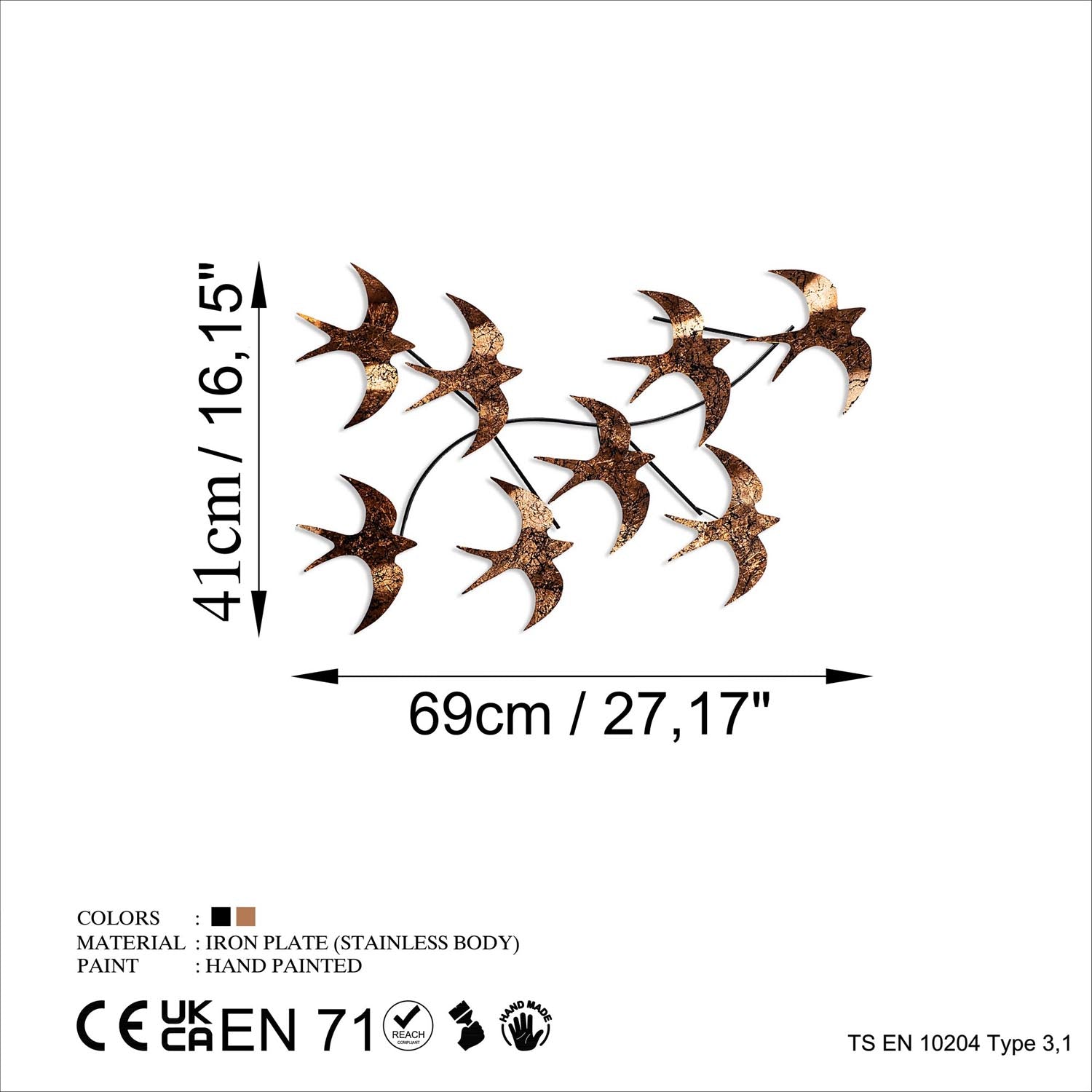 Flying Birds 3 in Mehrfarbig präsentiert im Onlineshop von KAQTU Design AG. Wanddeko ist von Wallity