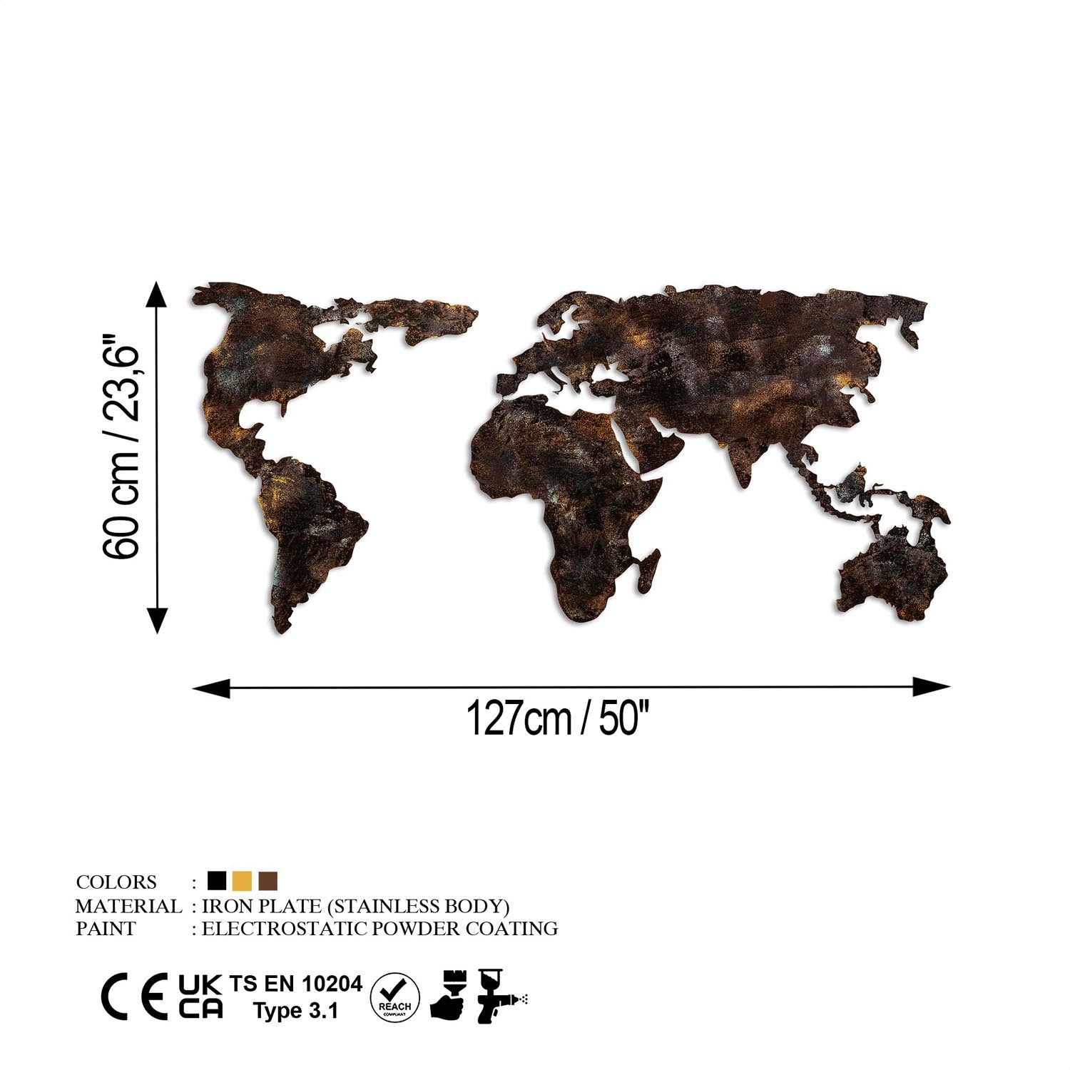 World Map 25 in Mehrfarbig präsentiert im Onlineshop von KAQTU Design AG. Wanddeko ist von Wallity