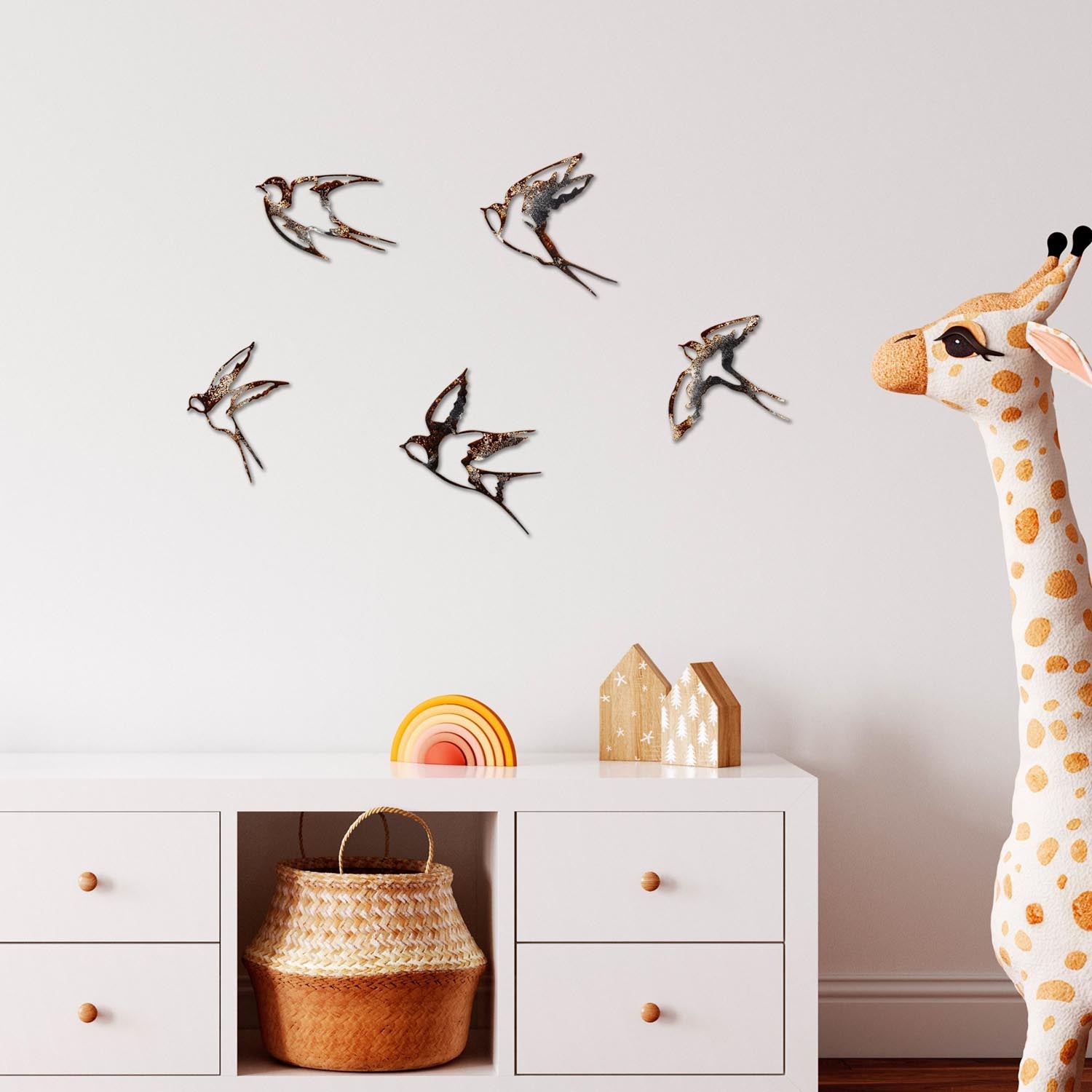 Birds-2 in Mehrfarbig präsentiert im Onlineshop von KAQTU Design AG. Wanddeko ist von Wallity