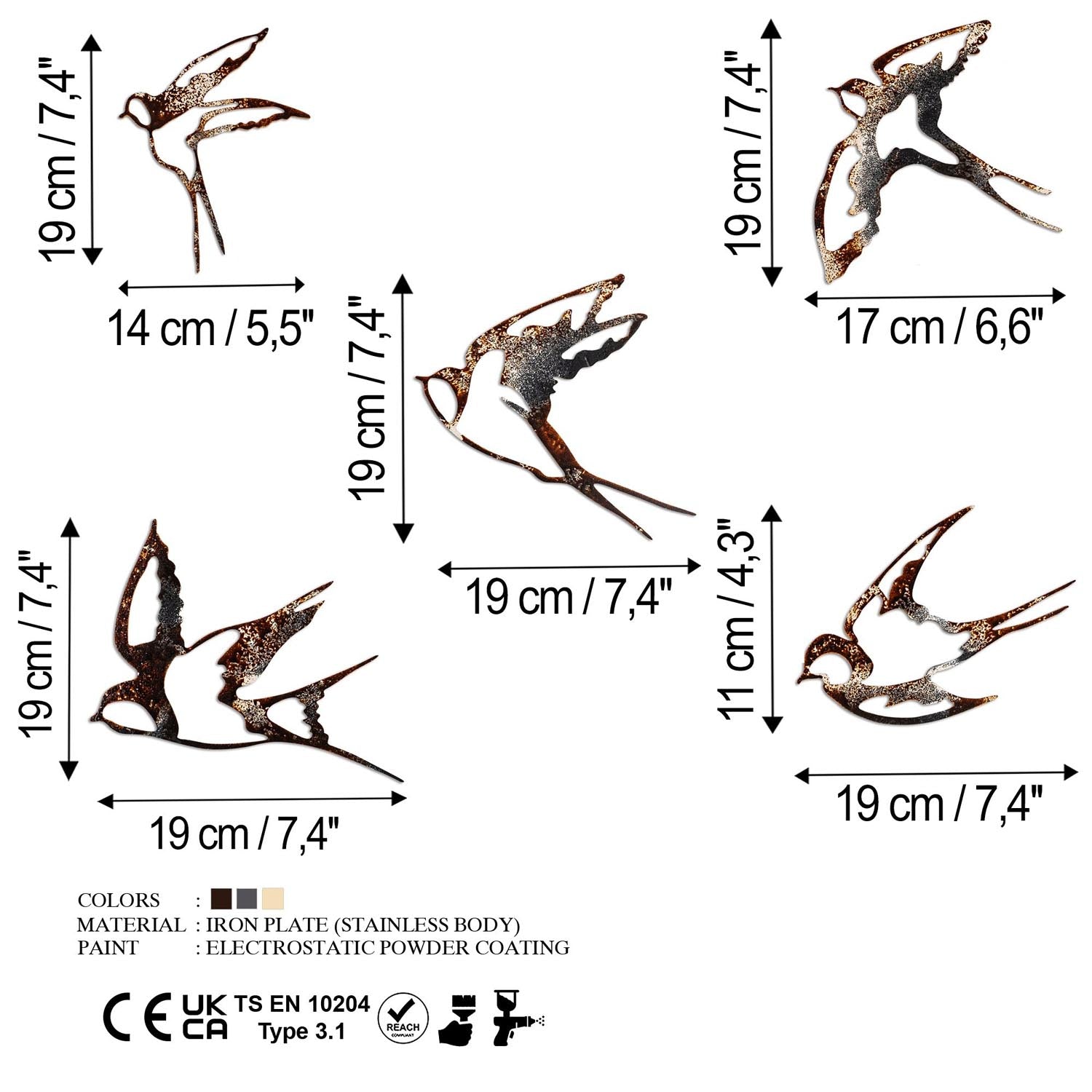 Birds-2 in Mehrfarbig präsentiert im Onlineshop von KAQTU Design AG. Wanddeko ist von Wallity