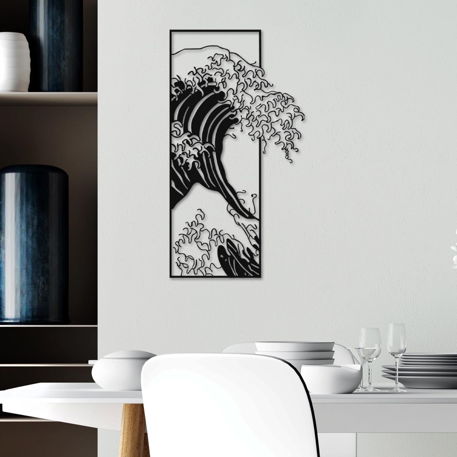 Waves 3 in Schwarz präsentiert im Onlineshop von KAQTU Design AG. Wanddeko ist von Wallity
