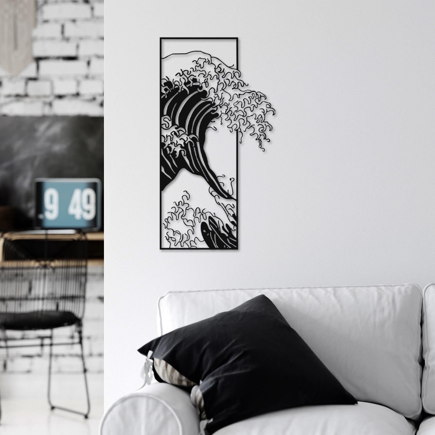 Waves 3 in Schwarz präsentiert im Onlineshop von KAQTU Design AG. Wanddeko ist von Wallity