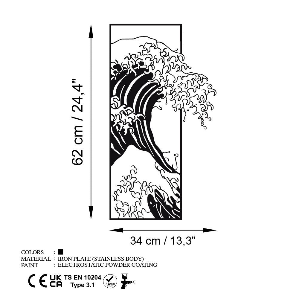 Waves 3 in Schwarz präsentiert im Onlineshop von KAQTU Design AG. Wanddeko ist von Wallity