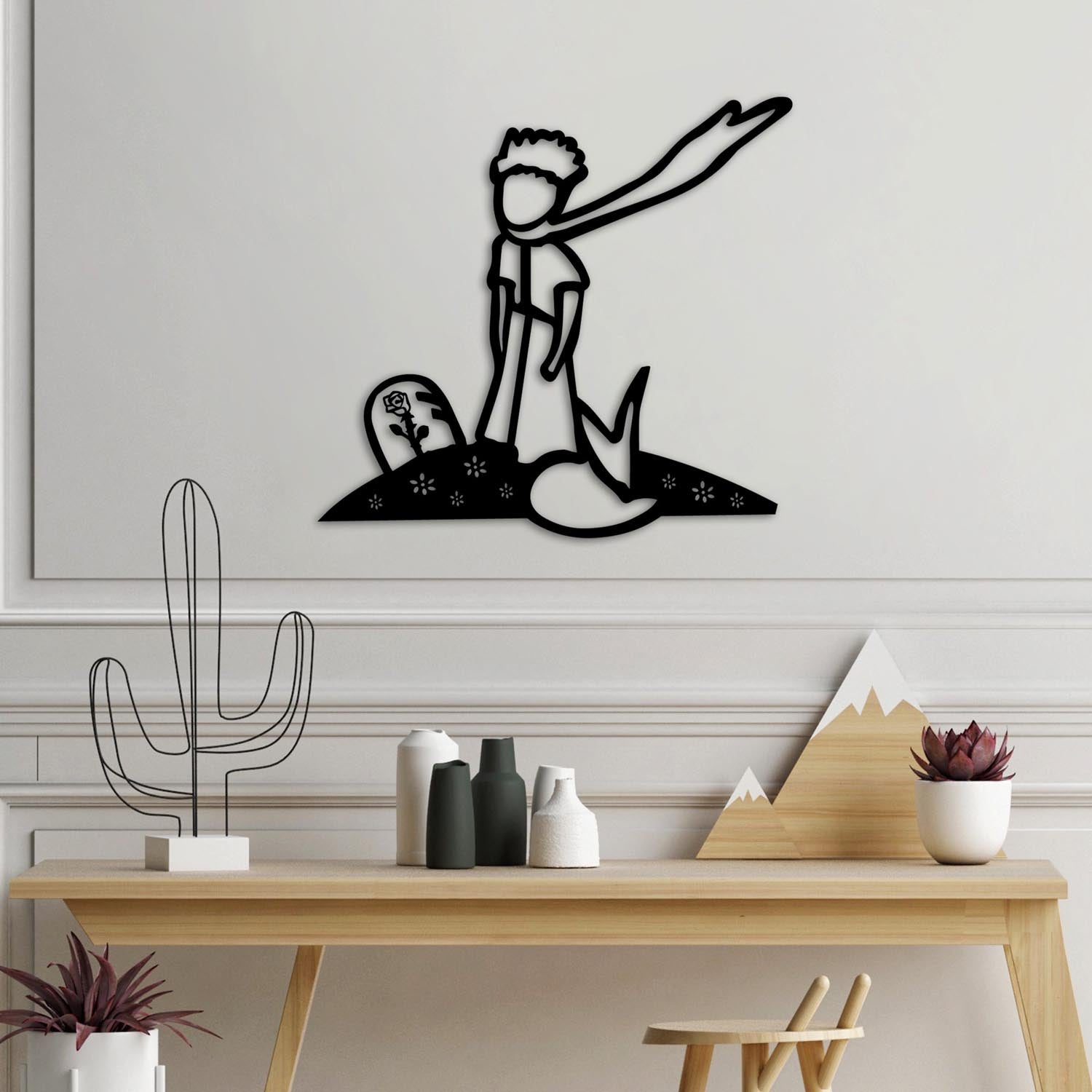 The Little Prince 3 in Schwarz präsentiert im Onlineshop von KAQTU Design AG. Wanddeko ist von Wallity