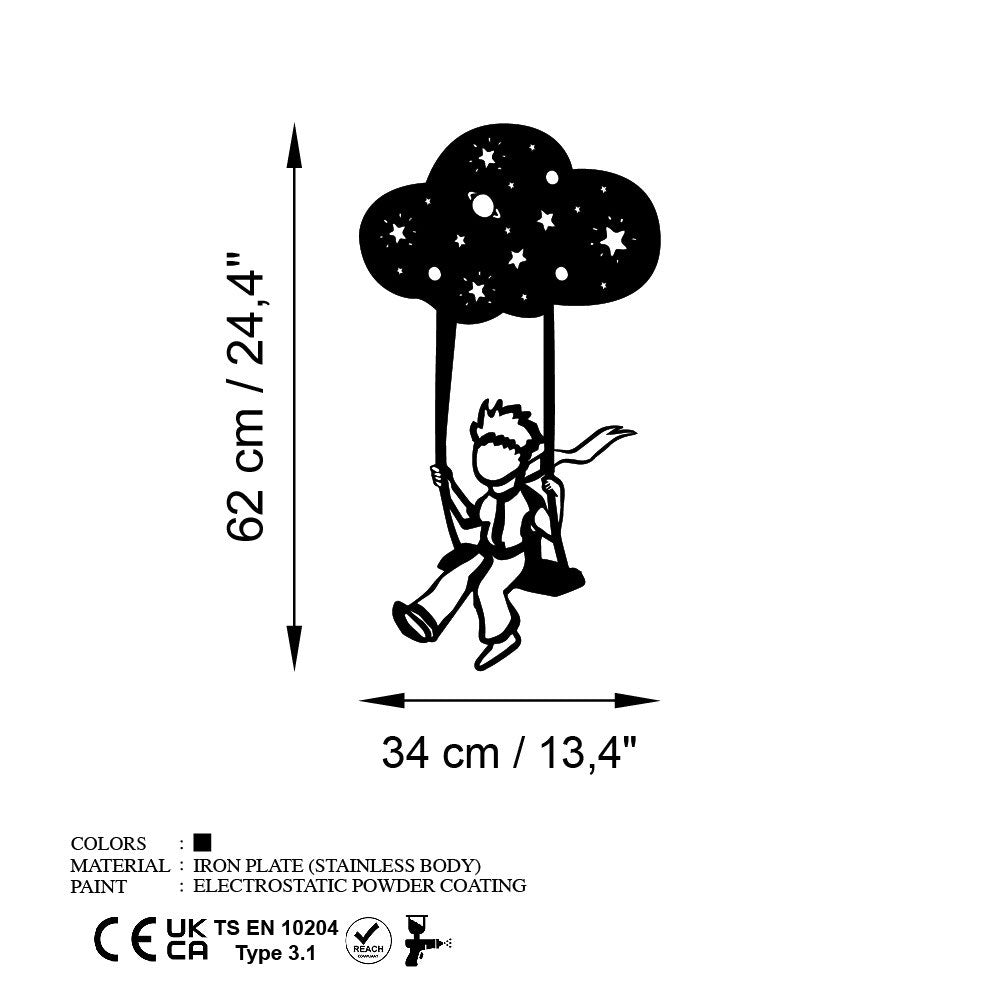 The Little Prince 6 in Schwarz präsentiert im Onlineshop von KAQTU Design AG. Wanddeko ist von Wallity