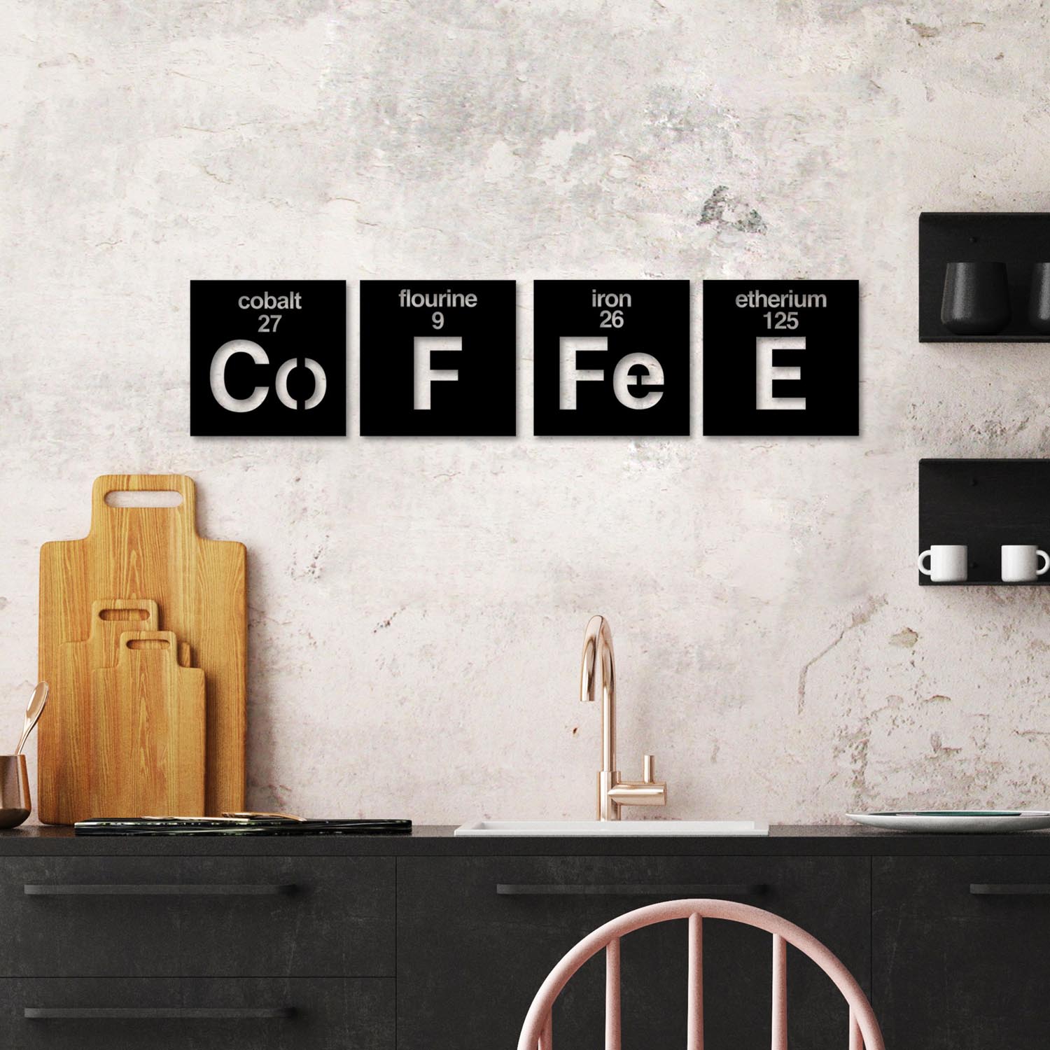 Coffee 13 in Schwarz präsentiert im Onlineshop von KAQTU Design AG. Wanddeko ist von Wallity