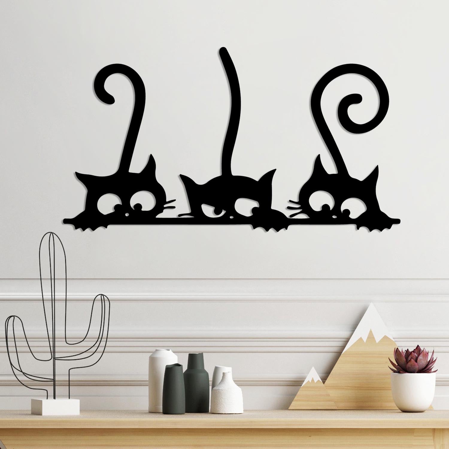 Cat 5 in Schwarz präsentiert im Onlineshop von KAQTU Design AG. Wanddeko ist von Wallity