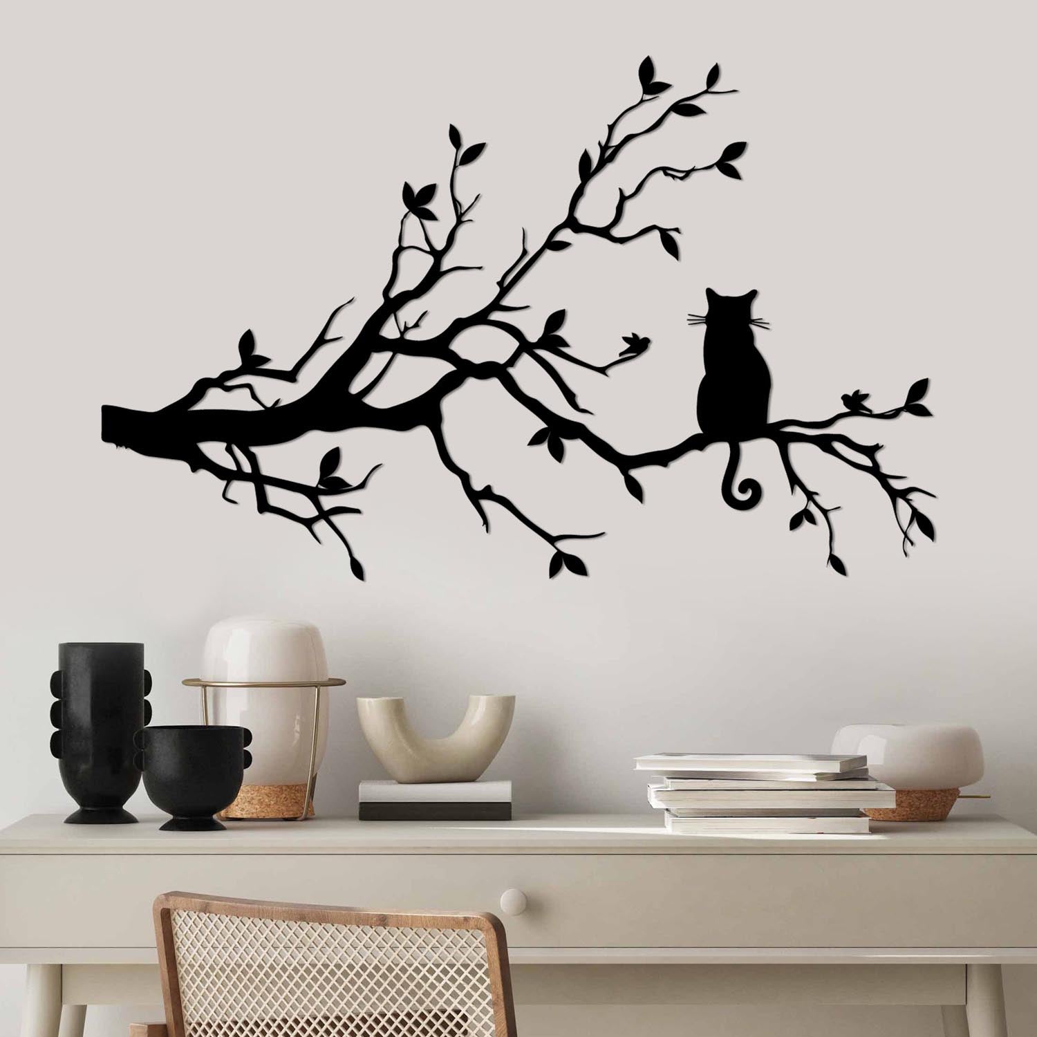 Cat 12 in Schwarz präsentiert im Onlineshop von KAQTU Design AG. Wanddeko ist von Wallity