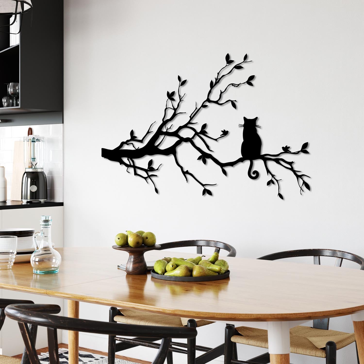 Cat 12 in Schwarz präsentiert im Onlineshop von KAQTU Design AG. Wanddeko ist von Wallity