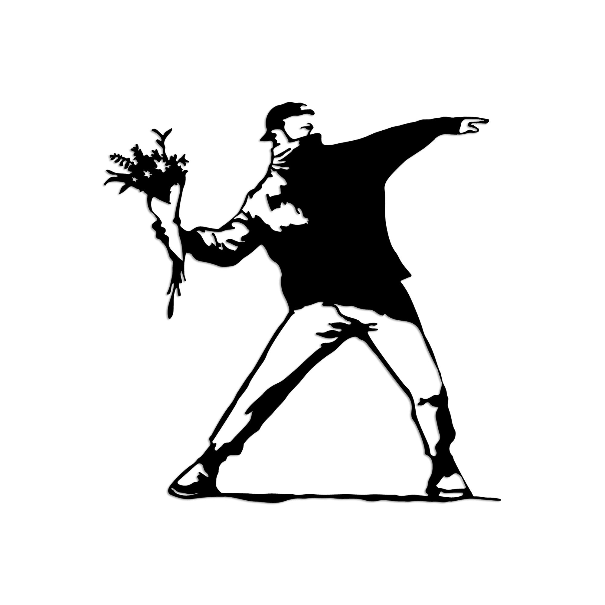 Banksy Metal 01 in Schwarz präsentiert im Onlineshop von KAQTU Design AG. Wanddeko ist von Wallity