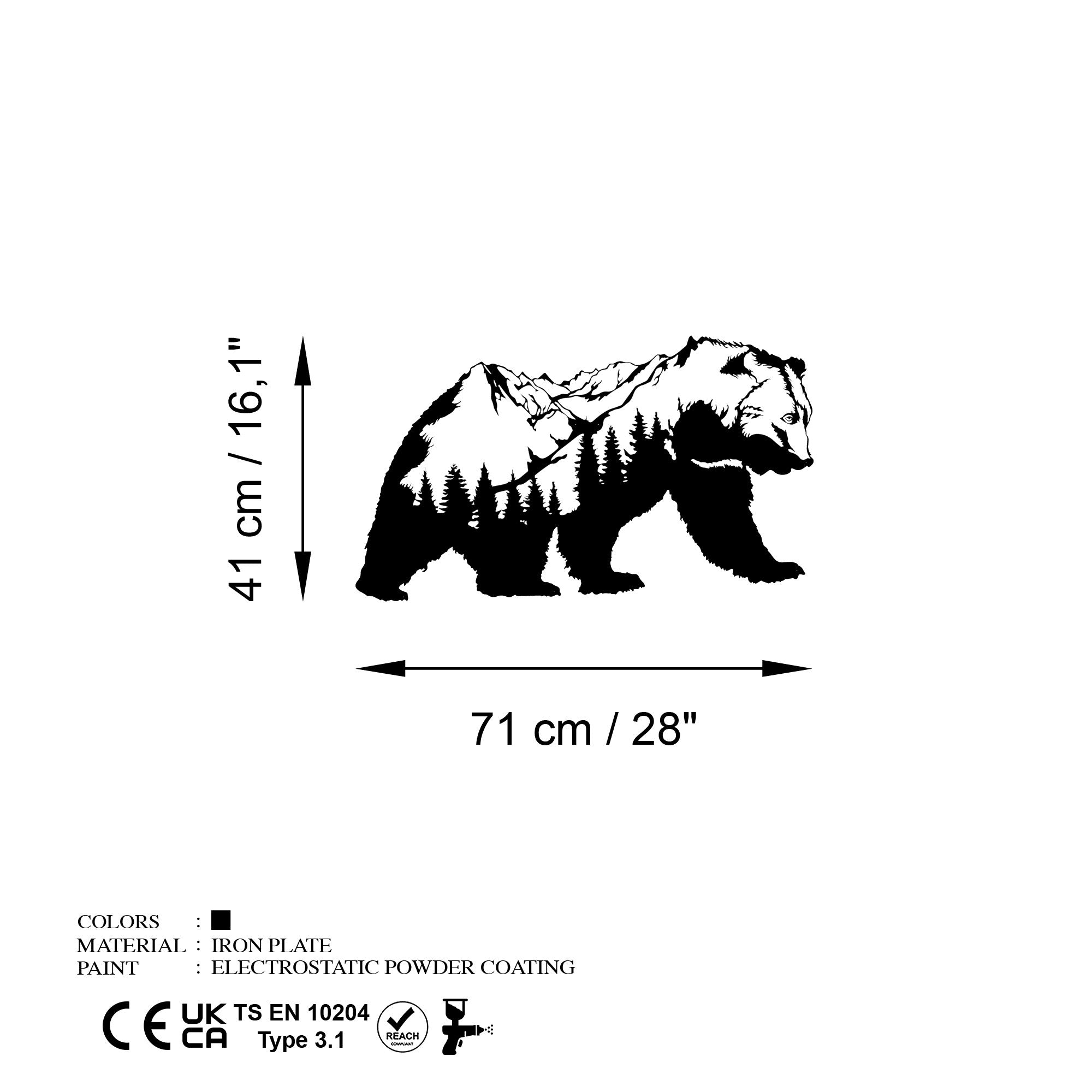 Orso-1 in Schwarz präsentiert im Onlineshop von KAQTU Design AG. Wanddeko ist von Wallity