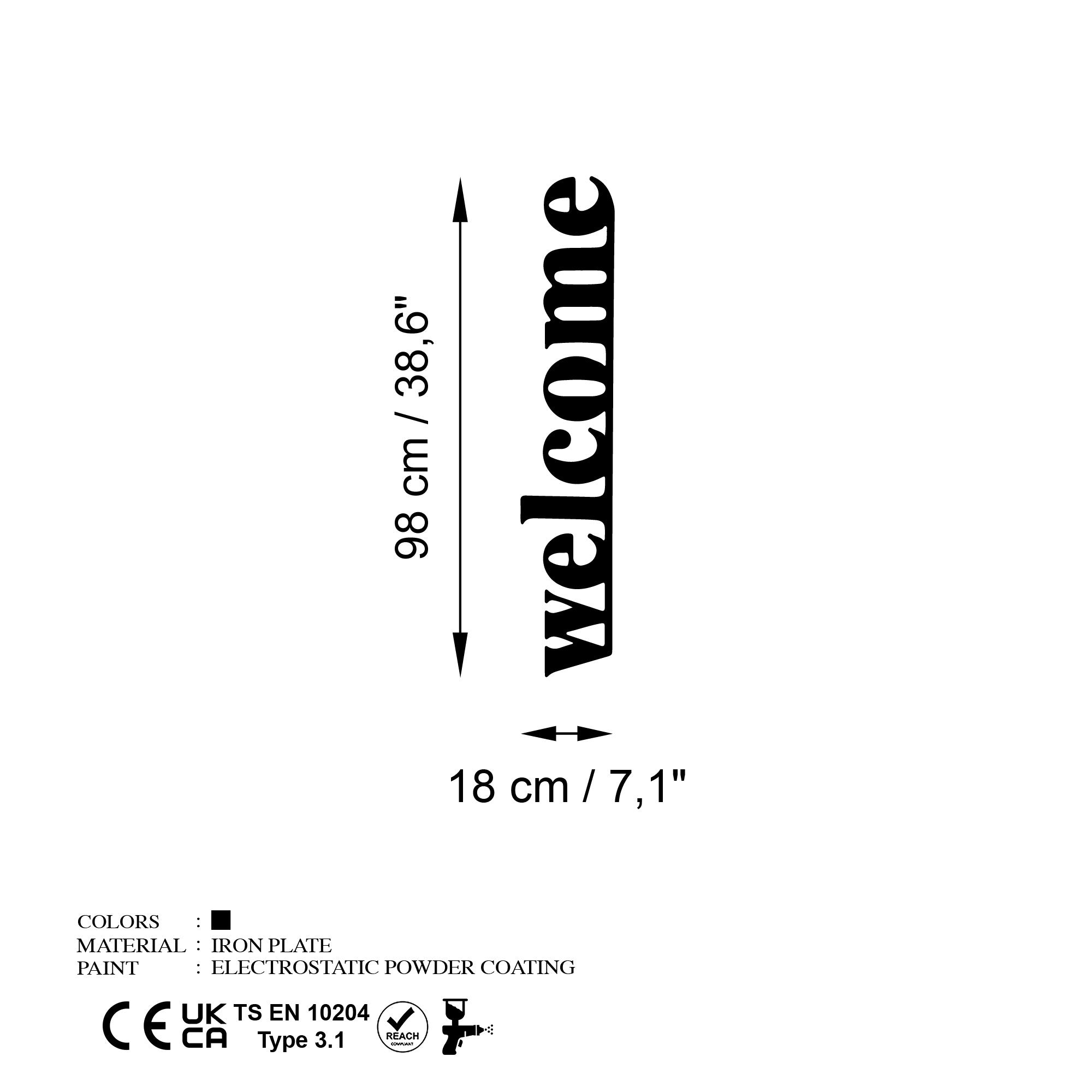 Welcome-5 in Schwarz präsentiert im Onlineshop von KAQTU Design AG. Wanddeko ist von Wallity
