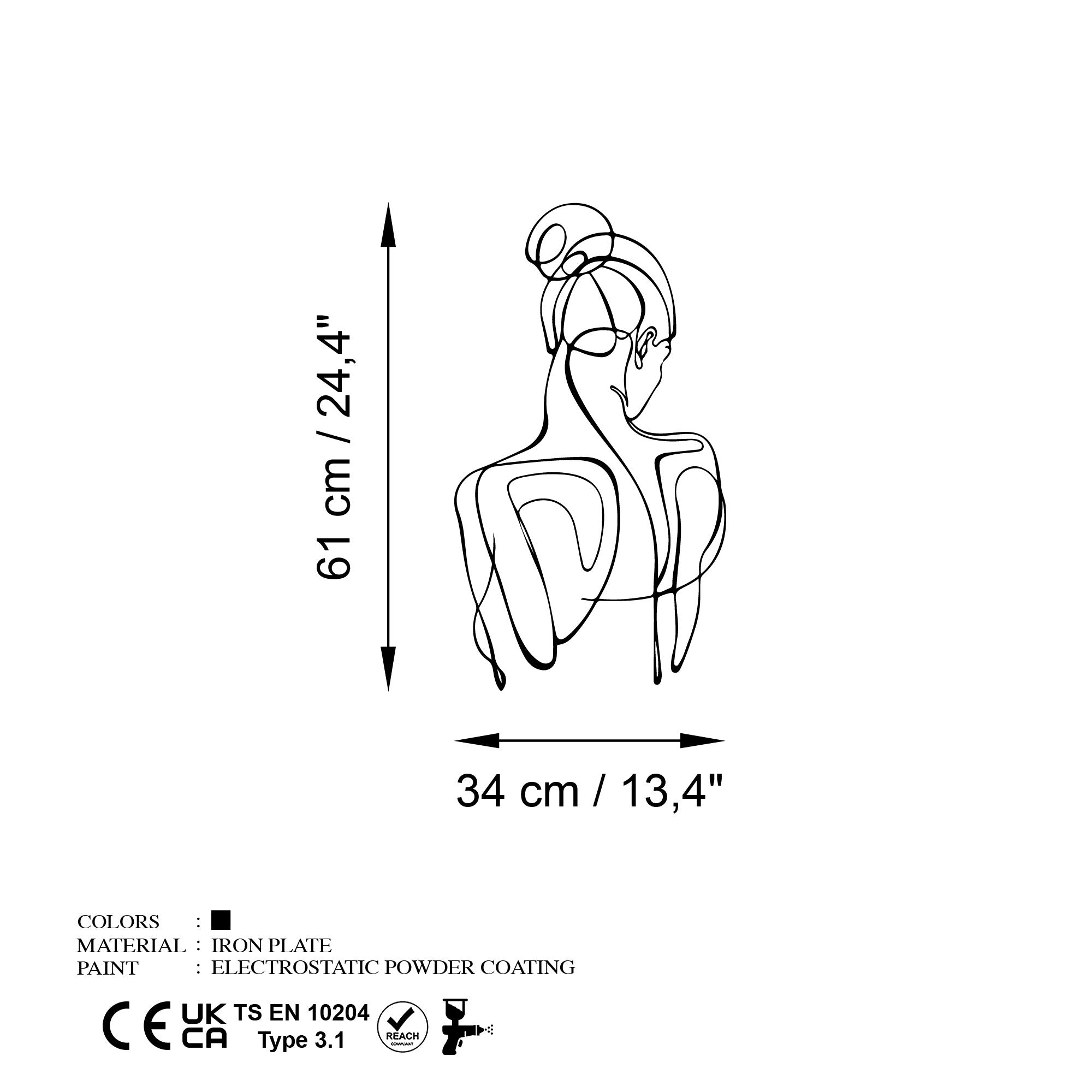 Sorella-1 in Schwarz präsentiert im Onlineshop von KAQTU Design AG. Wanddeko ist von Wallity