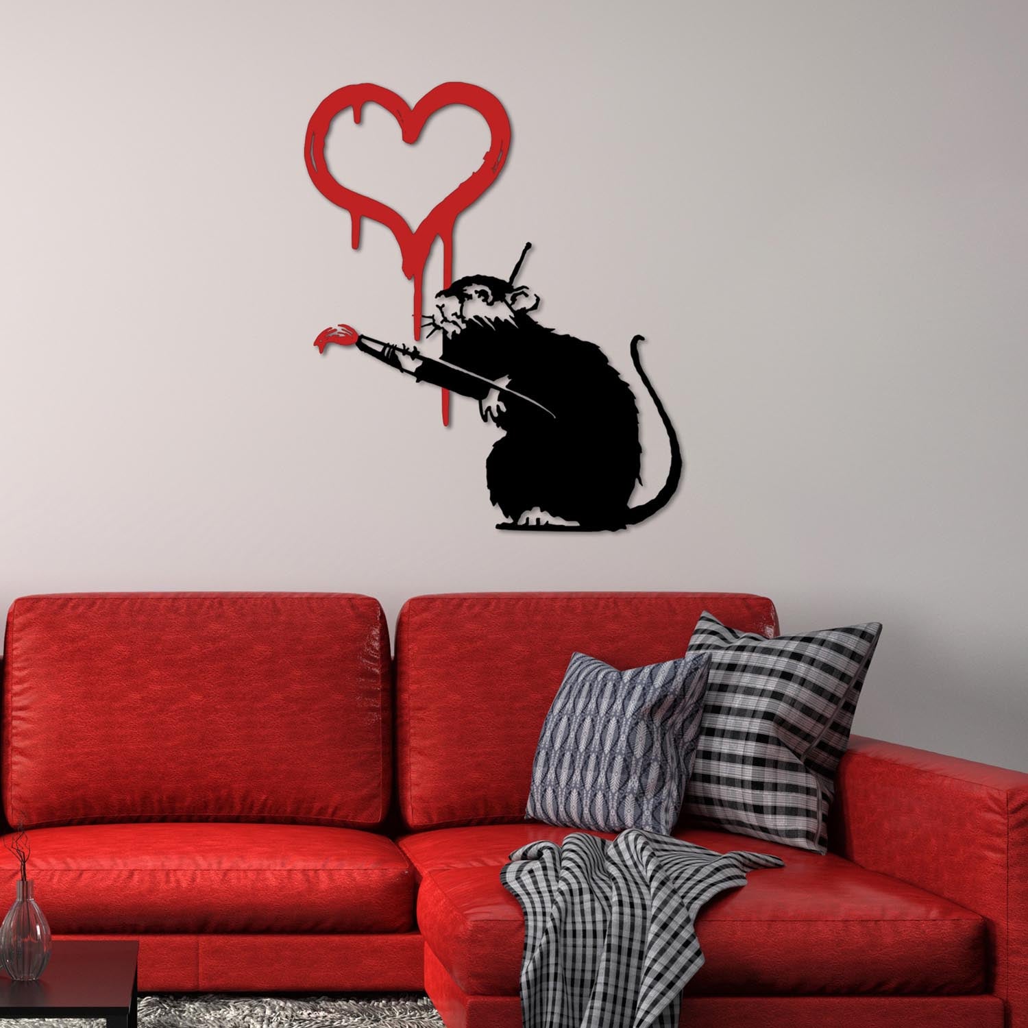 Banksy Metal 08 in Weiss präsentiert im Onlineshop von KAQTU Design AG. Wanddeko ist von Wallity