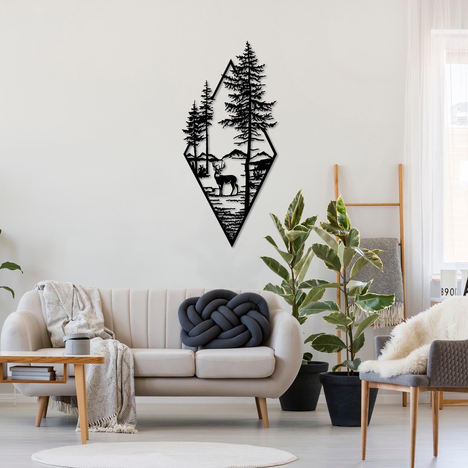 Deer - Black in Schwarz präsentiert im Onlineshop von KAQTU Design AG. Wanddeko ist von Wallity