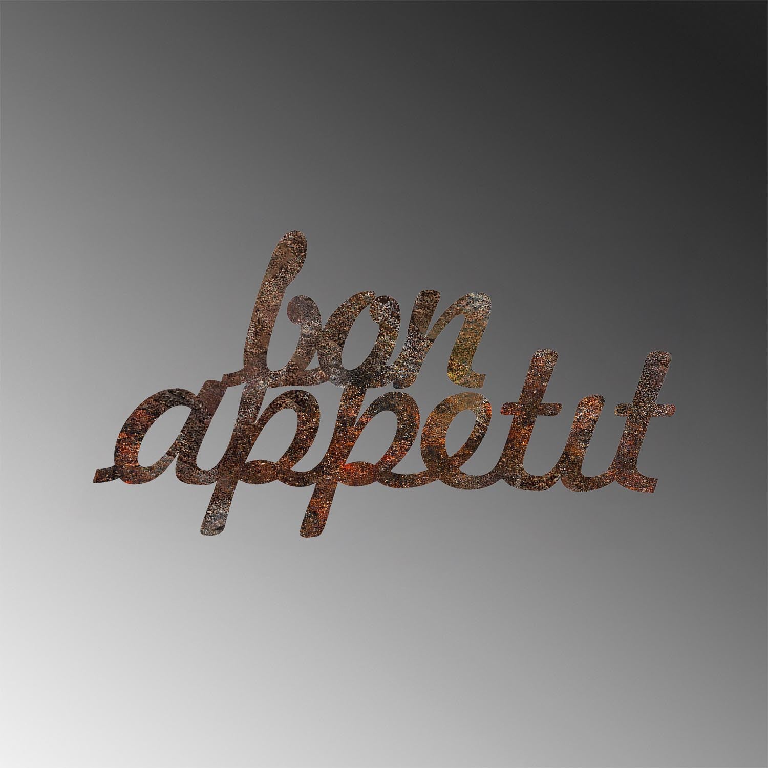 Rusty Bon Appetit in Antiquation präsentiert im Onlineshop von KAQTU Design AG. Wanddeko ist von Wallity