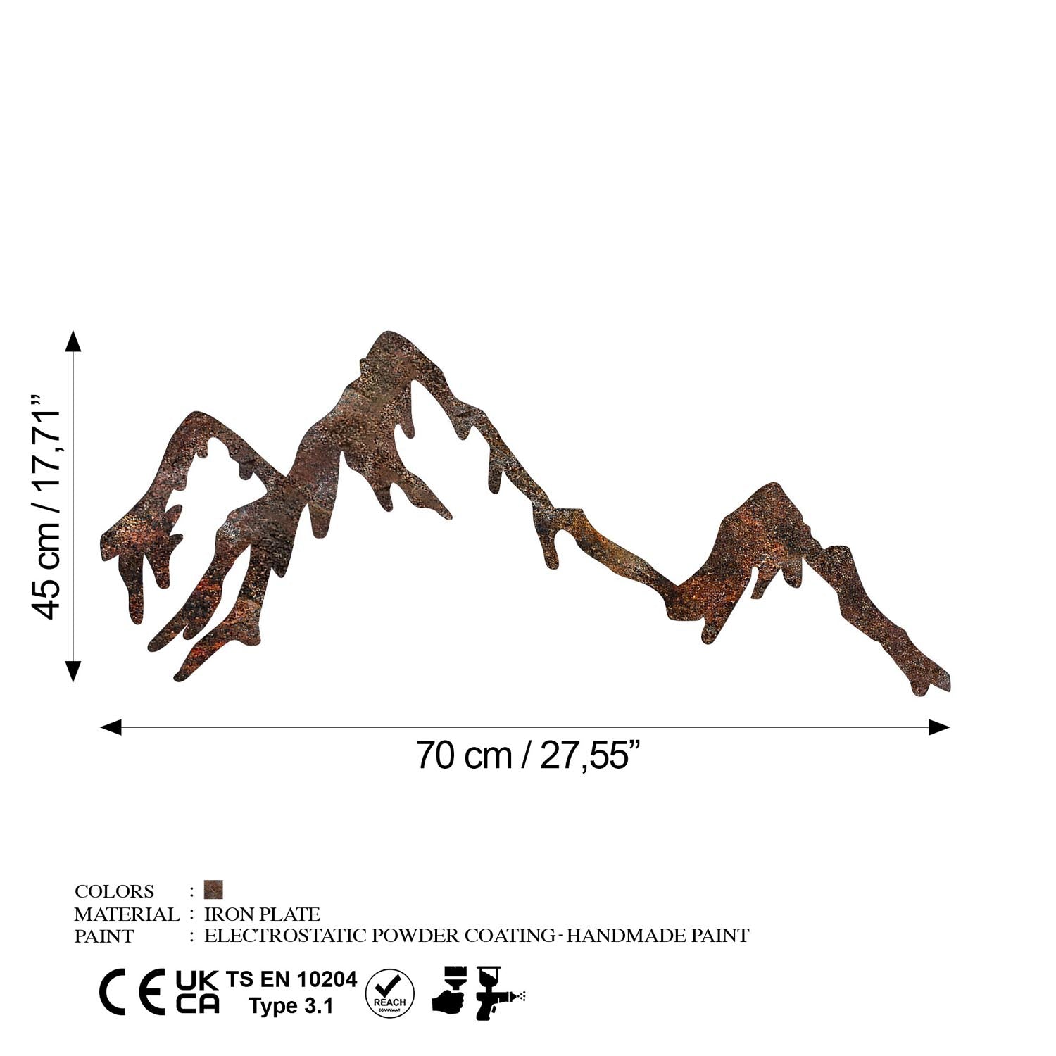 Rusty Mountain in Antiquation präsentiert im Onlineshop von KAQTU Design AG. Wanddeko ist von Wallity