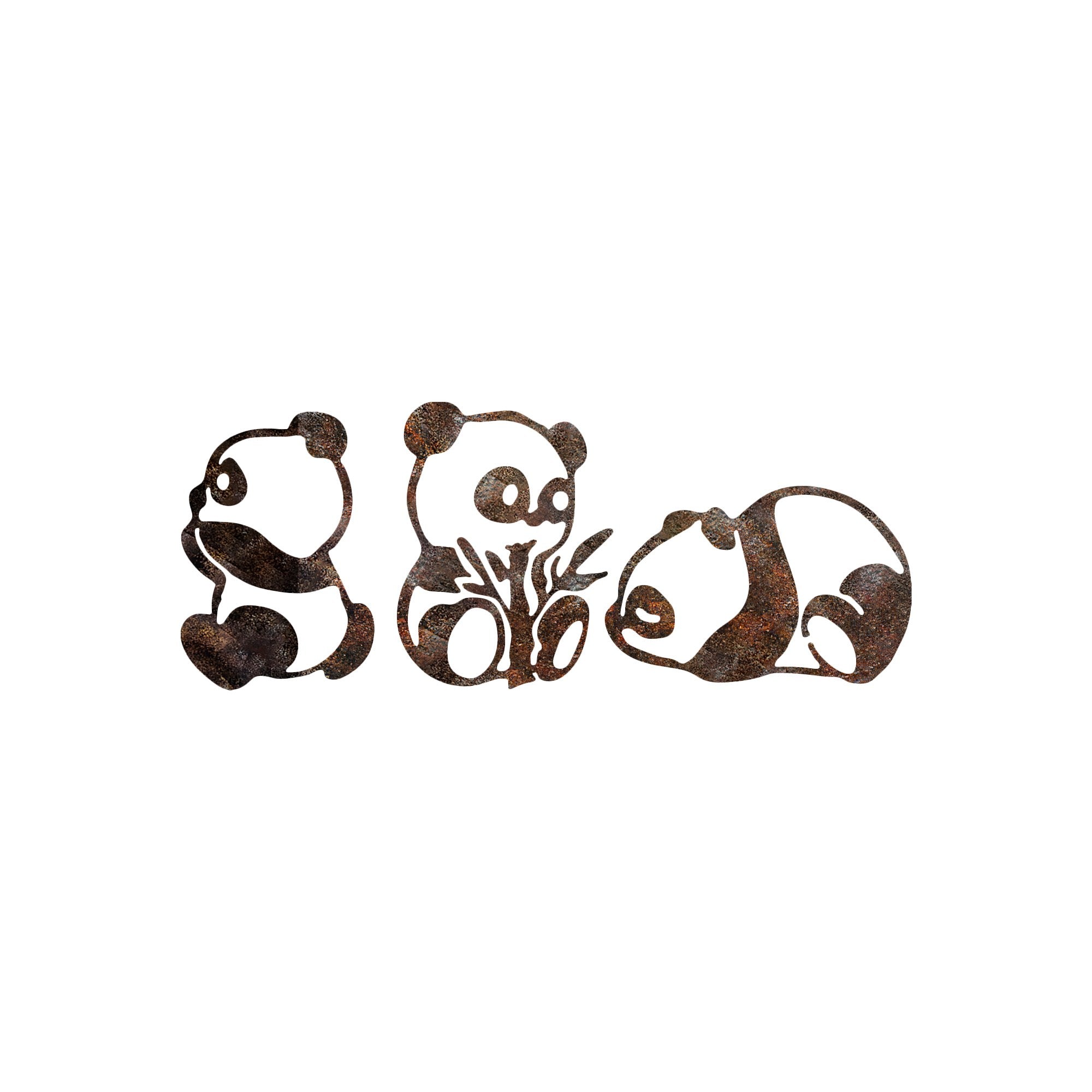 Rusty Panda in Antiquation präsentiert im Onlineshop von KAQTU Design AG. Wanddeko ist von Wallity