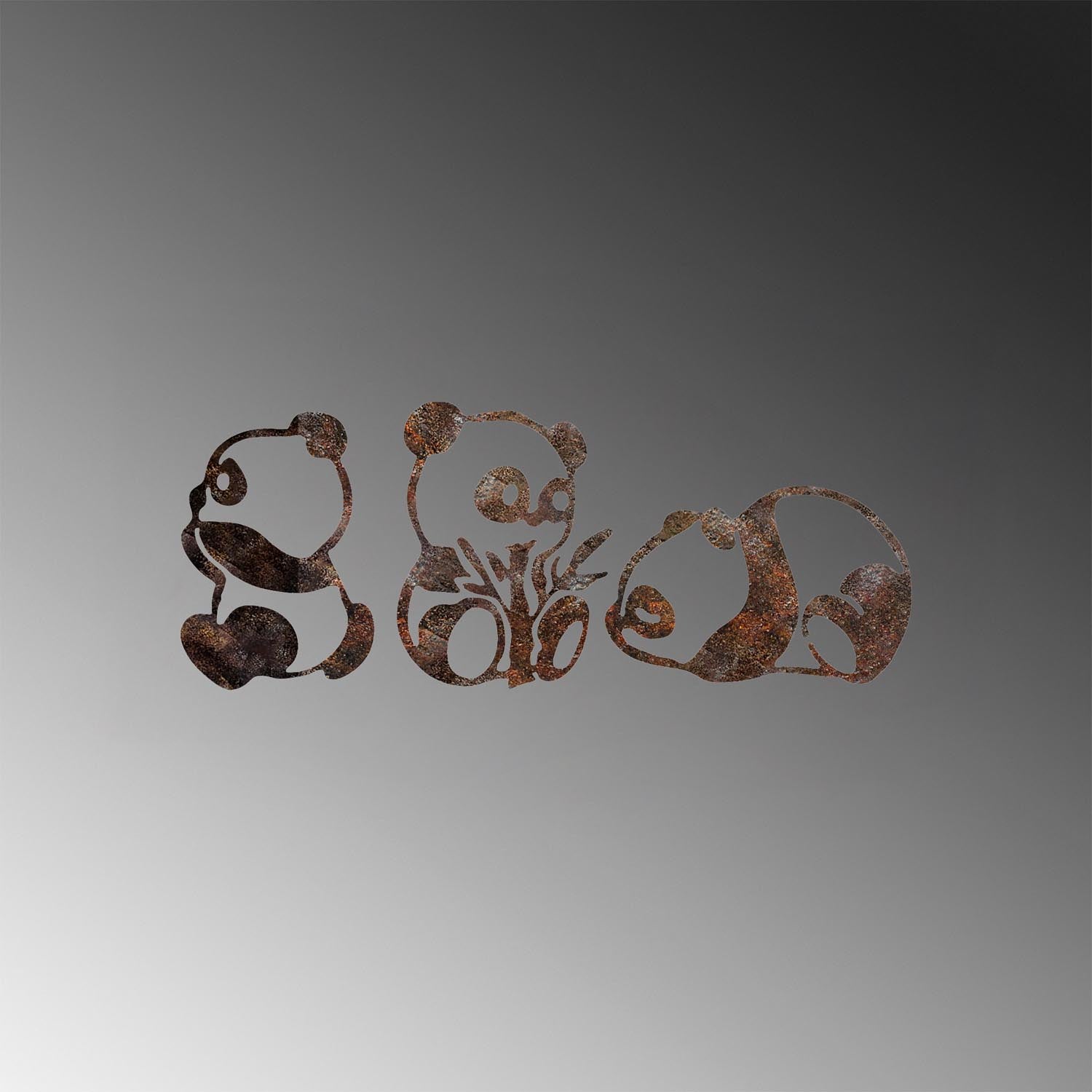 Rusty Panda in Antiquation präsentiert im Onlineshop von KAQTU Design AG. Wanddeko ist von Wallity