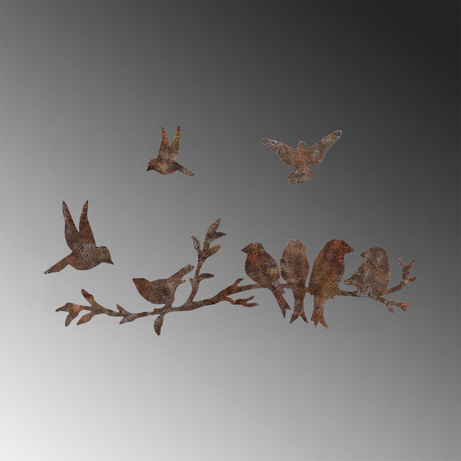 Rusty Birds 2 in Antiquation präsentiert im Onlineshop von KAQTU Design AG. Wanddeko ist von Wallity