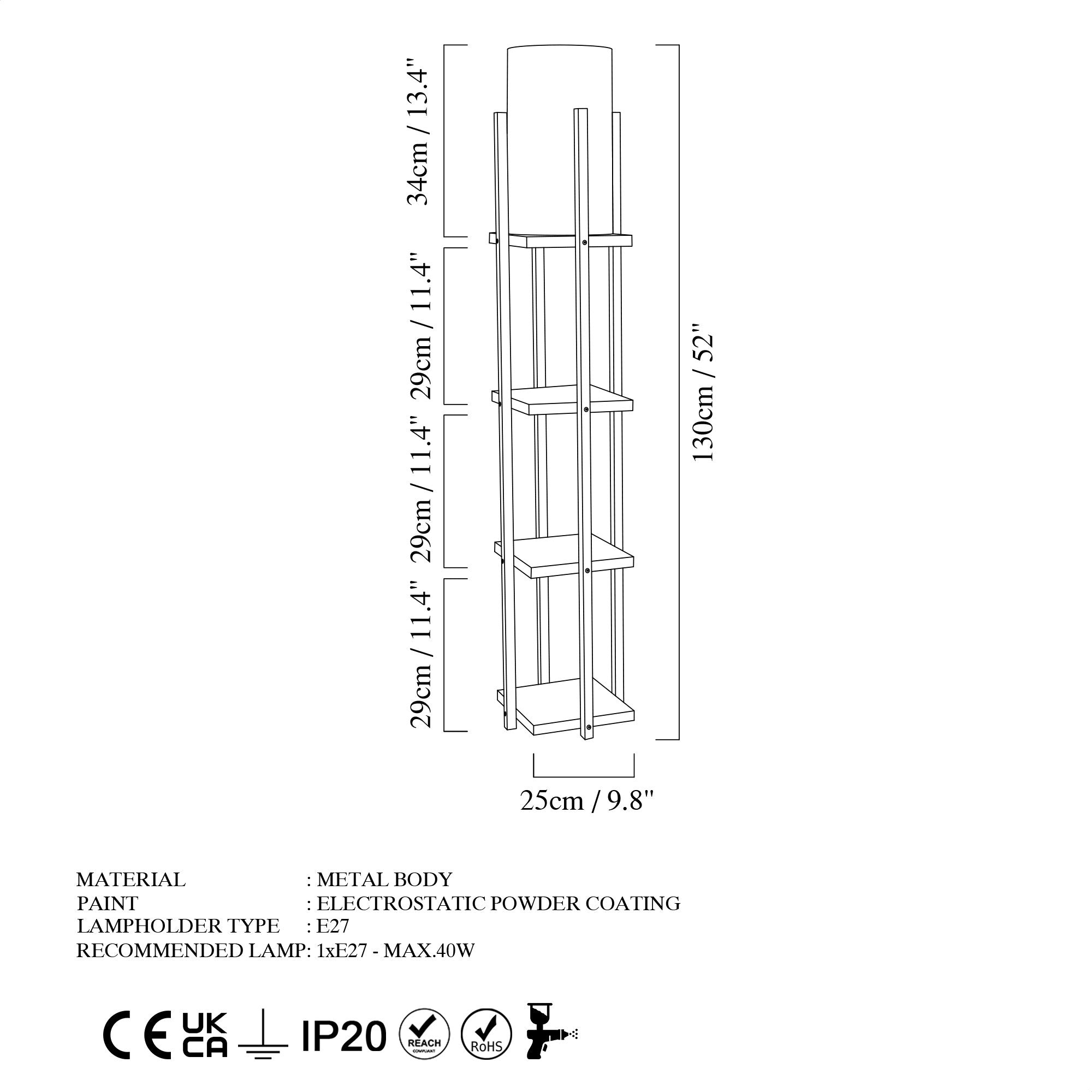 Shelf Lamp - 8111 in Schwarz präsentiert im Onlineshop von KAQTU Design AG. Stehleuchte ist von Opviq