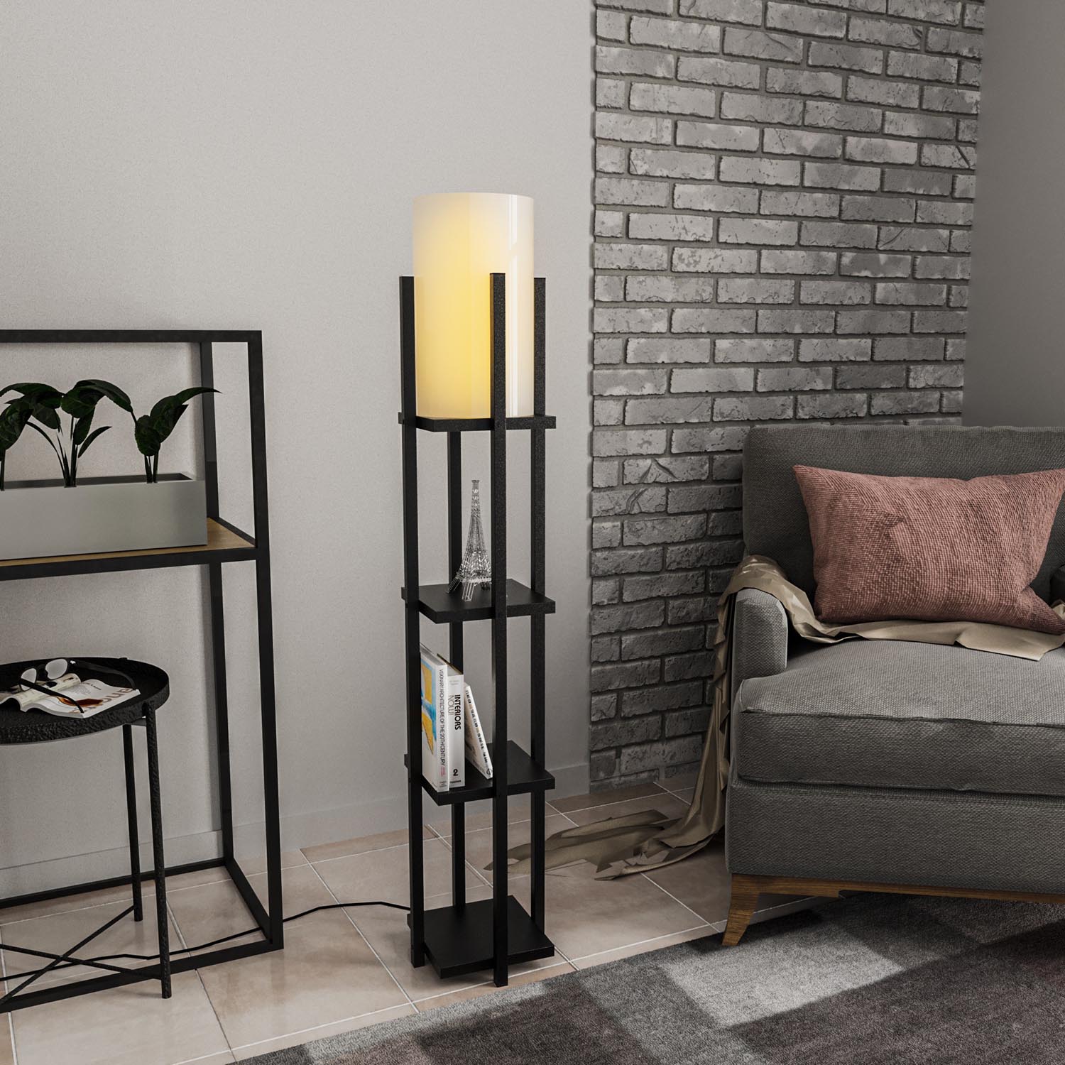 Shelf Lamp - 8111 in Schwarz präsentiert im Onlineshop von KAQTU Design AG. Stehleuchte ist von Opviq