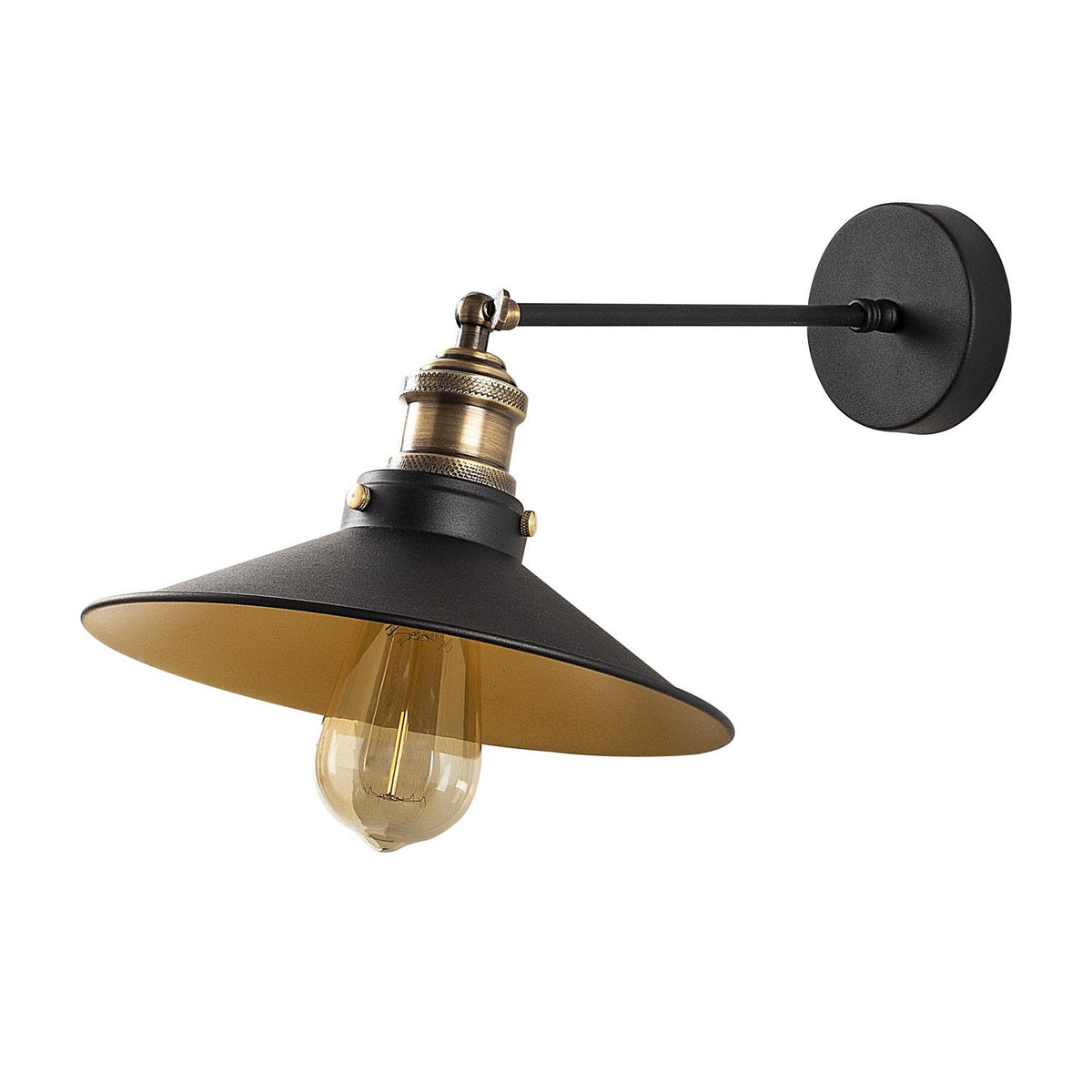 Sağlam Wandleuchte - Schwarz Gold in Schwarz Gold präsentiert im Onlineshop von KAQTU Design AG. Wandleuchte ist von Opviq