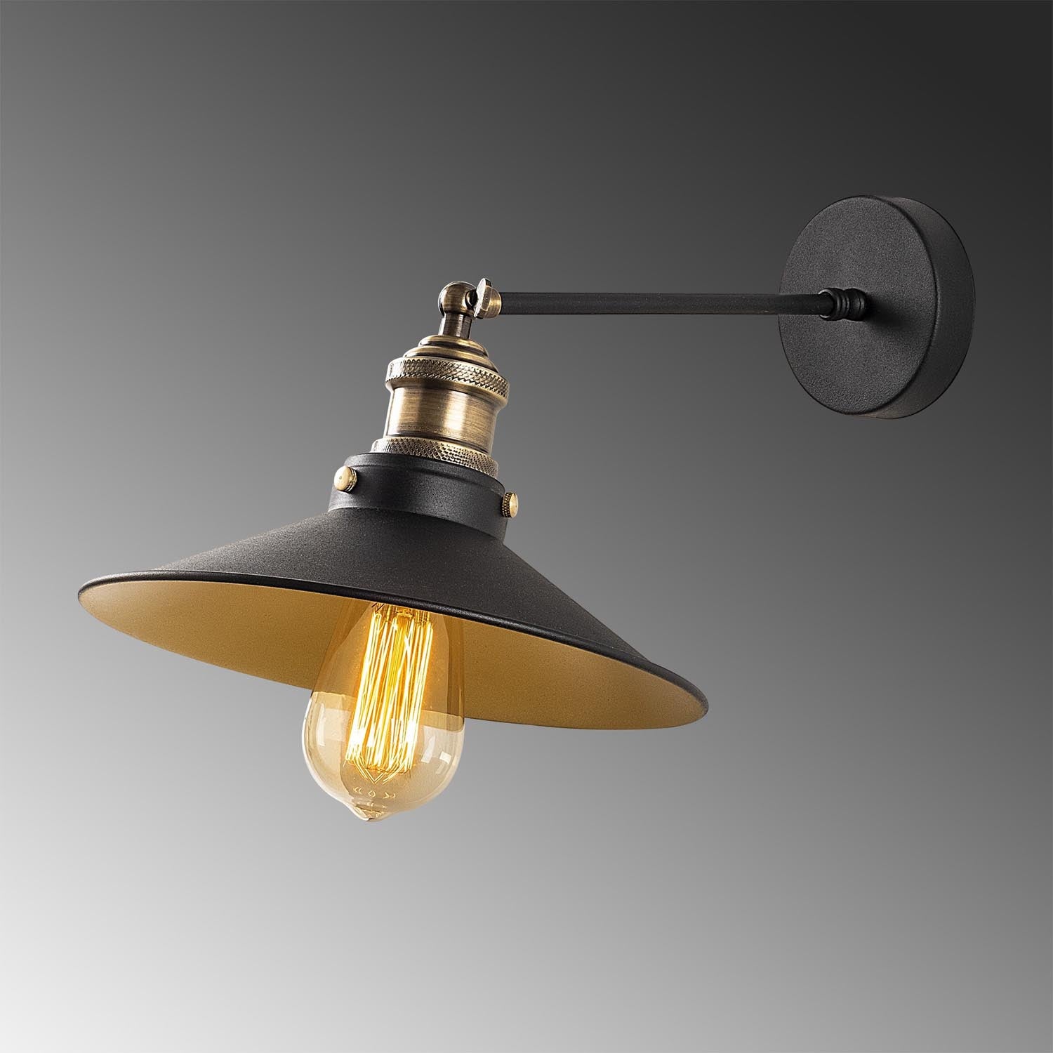 Sağlam - 3741 in Schwarz Gold präsentiert im Onlineshop von KAQTU Design AG. Wandleuchte ist von Opviq