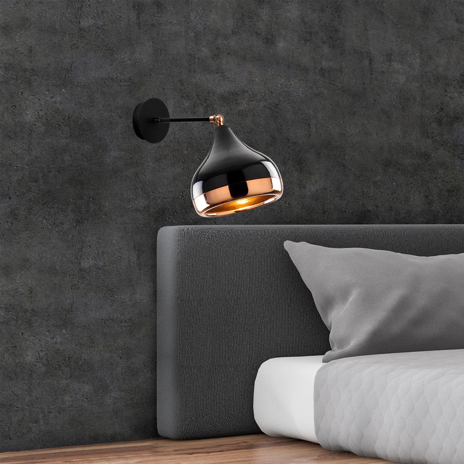 Yıldo - 6901 in Schwarz
 Kupfer präsentiert im Onlineshop von KAQTU Design AG. Wandleuchte ist von Opviq