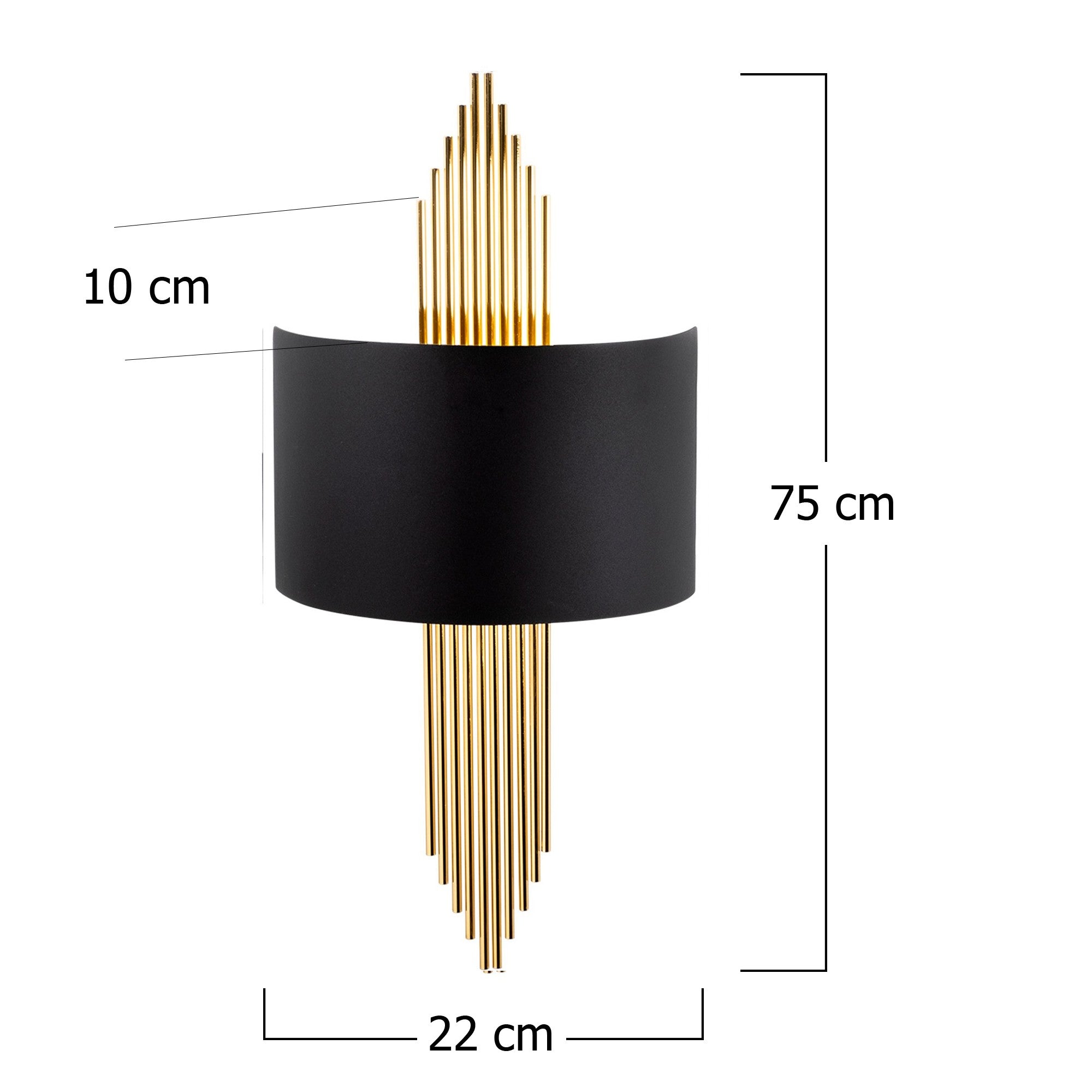 616 - A in Schwarz Gold präsentiert im Onlineshop von KAQTU Design AG. Wandleuchte ist von Opviq