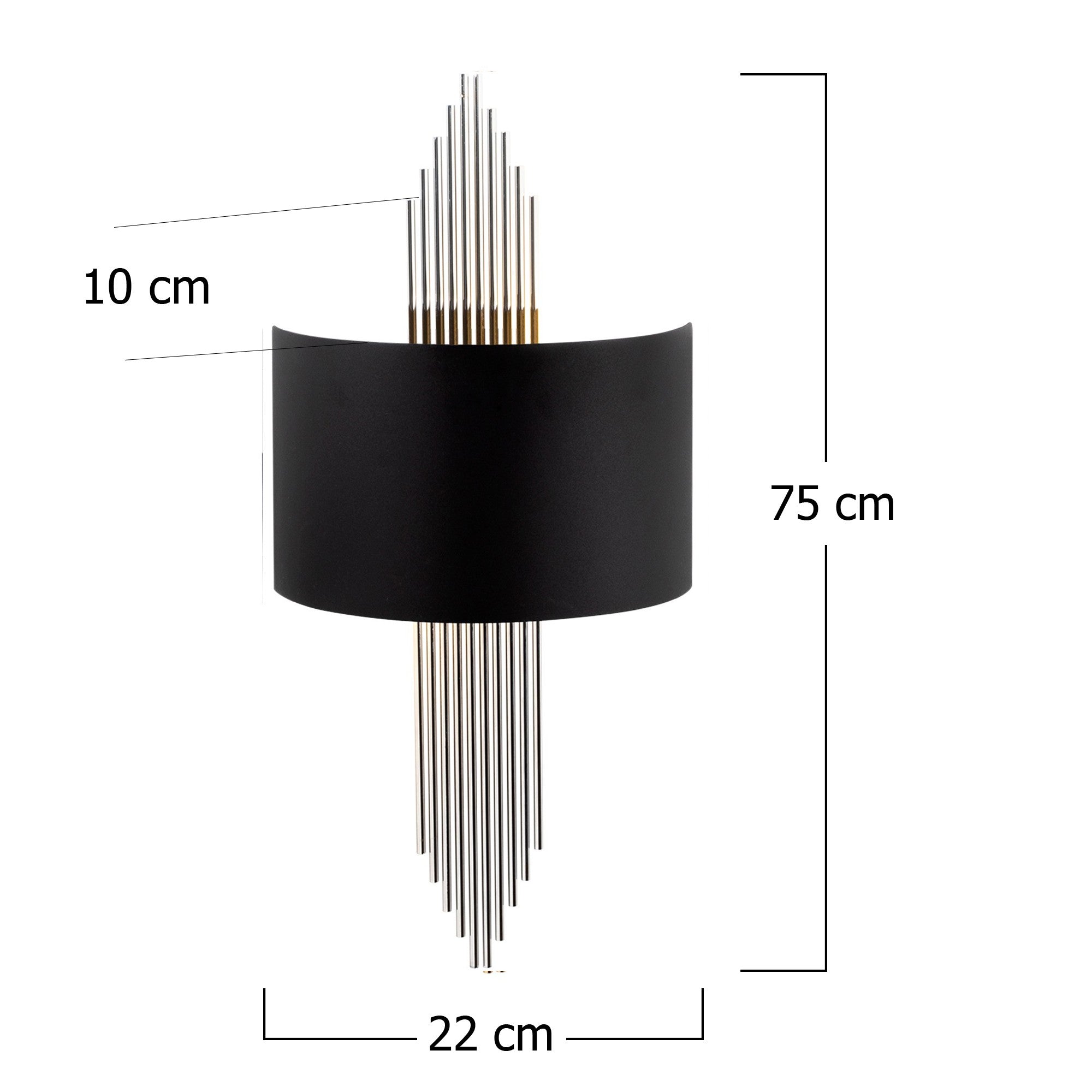 618 - A in Schwarz Silber präsentiert im Onlineshop von KAQTU Design AG. Wandleuchte ist von Opviq