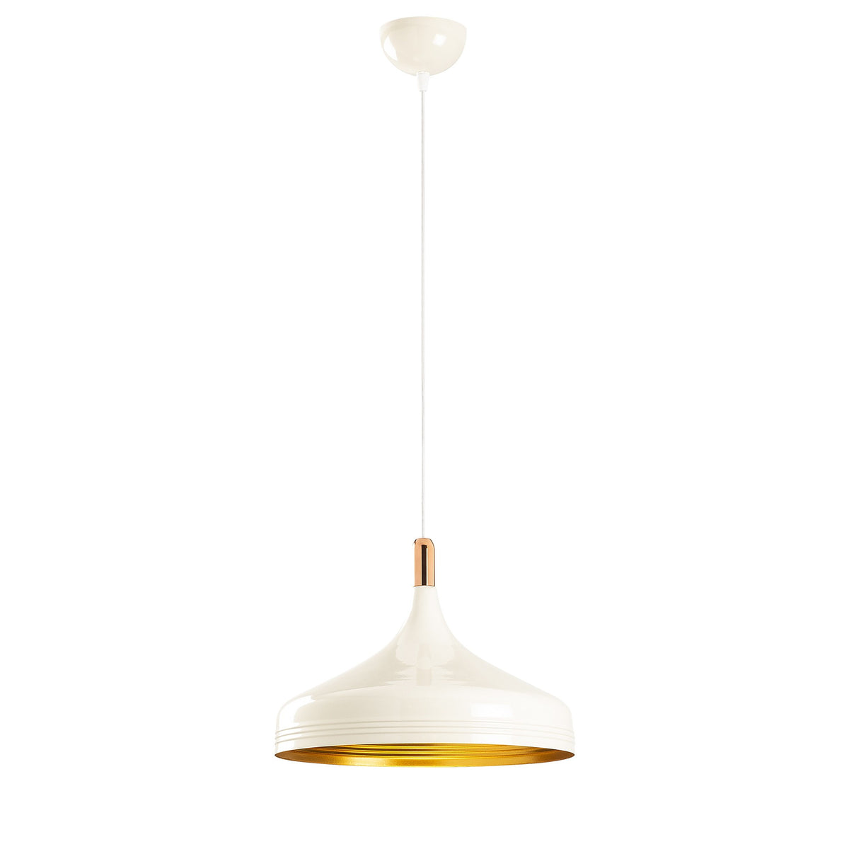 Sağlam Pendellampe - Weiss Gold Kupfer in Weiss Gold Kupfer präsentiert im Onlineshop von KAQTU Design AG. Pendelleuchte ist von Opviq