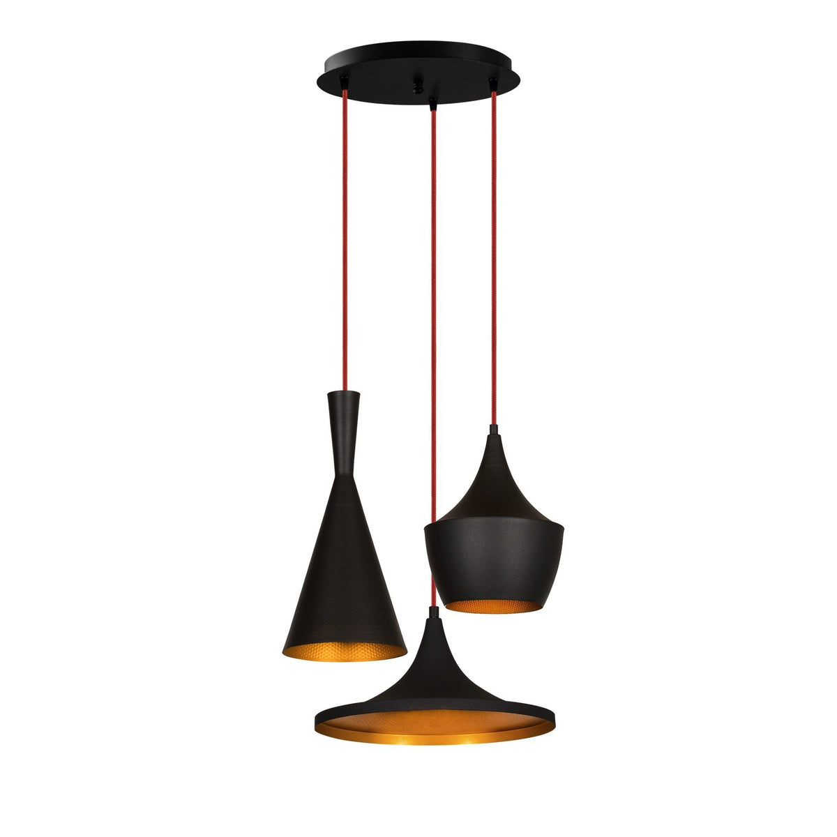 Elmas Pendellampe - Schwarz Gold in Schwarz Gold präsentiert im Onlineshop von KAQTU Design AG. Pendelleuchte ist von Opviq