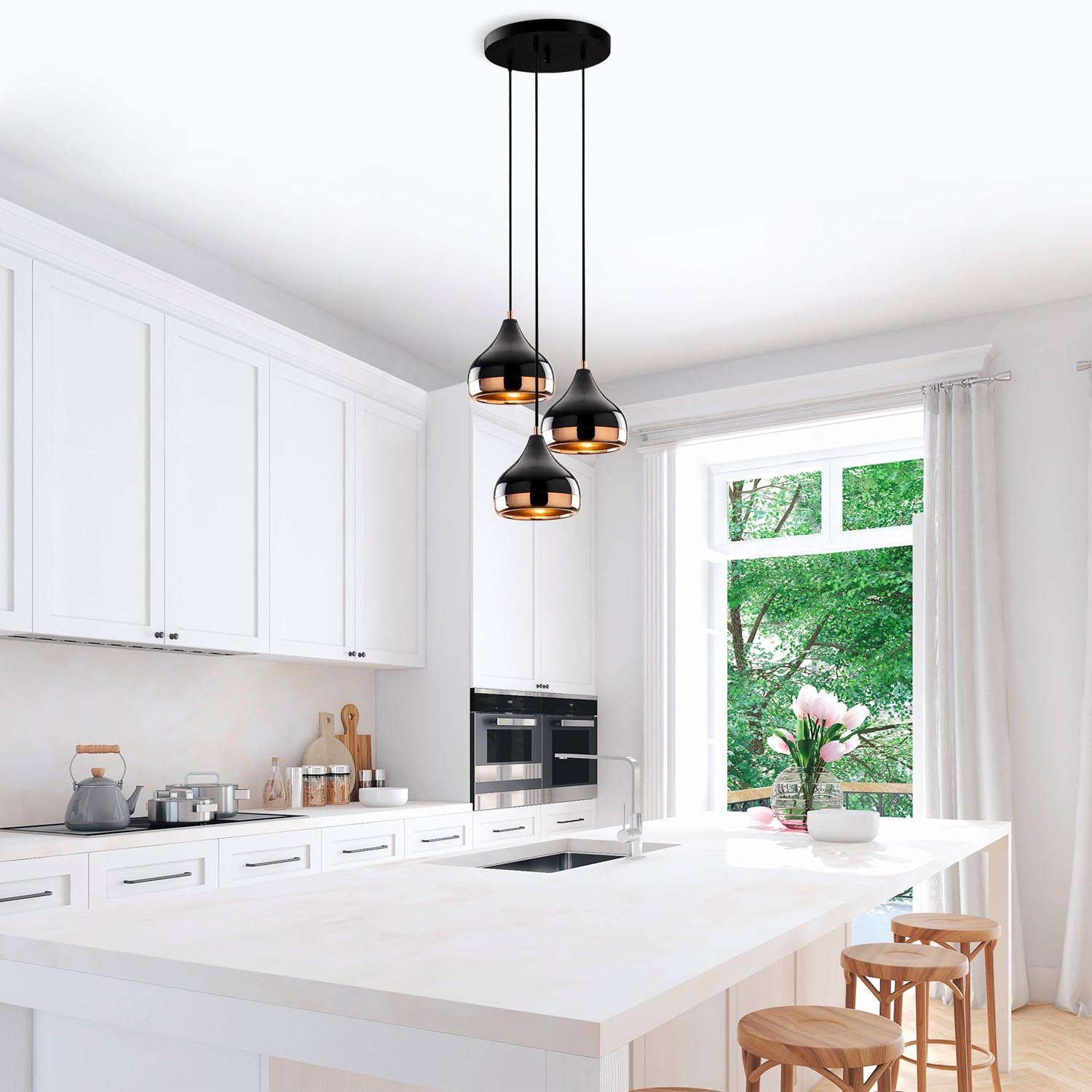 Yıldo - 6871 in Schwarz
 Kupfer präsentiert im Onlineshop von KAQTU Design AG. Pendelleuchte ist von Opviq