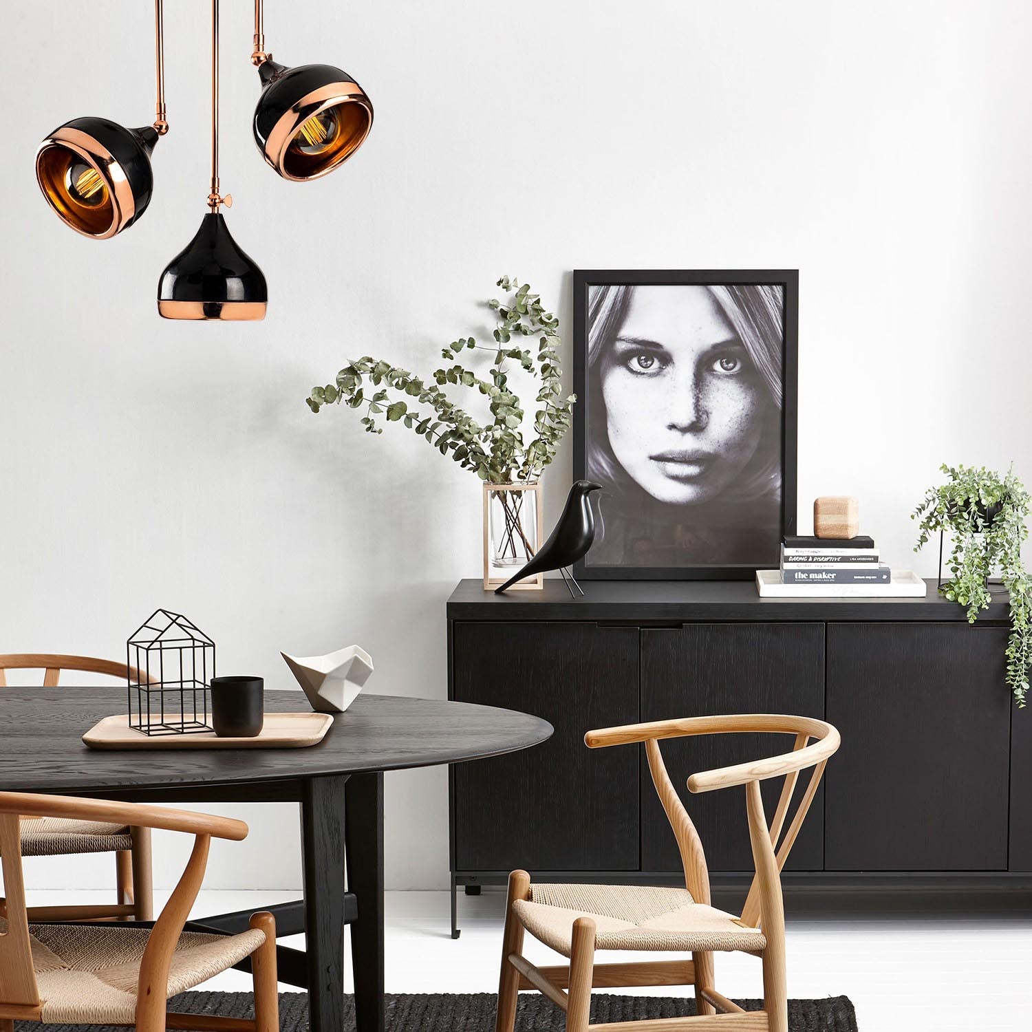 Yıldo - 6891 in Schwarz
 Kupfer präsentiert im Onlineshop von KAQTU Design AG. Pendelleuchte ist von Opviq