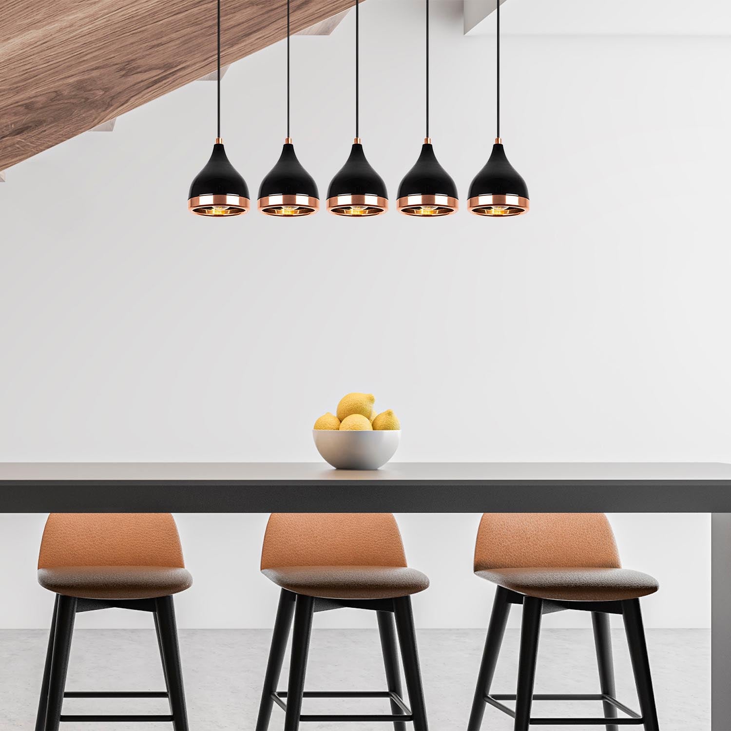 Yıldo - 7010 in Schwarz
 Kupfer präsentiert im Onlineshop von KAQTU Design AG. Pendelleuchte ist von Opviq