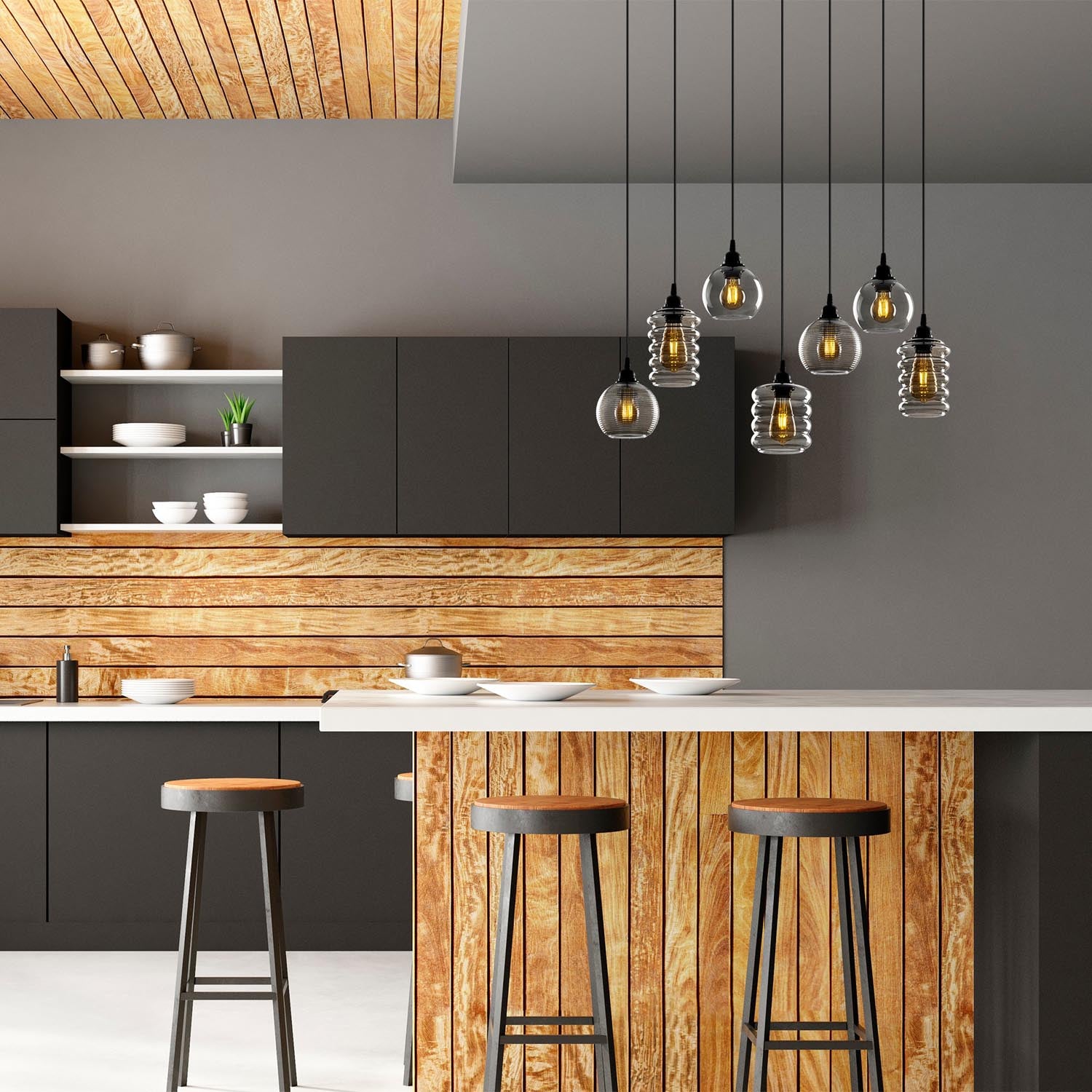 Smoked - 071 in Rauch präsentiert im Onlineshop von KAQTU Design AG. Pendelleuchte ist von Opviq