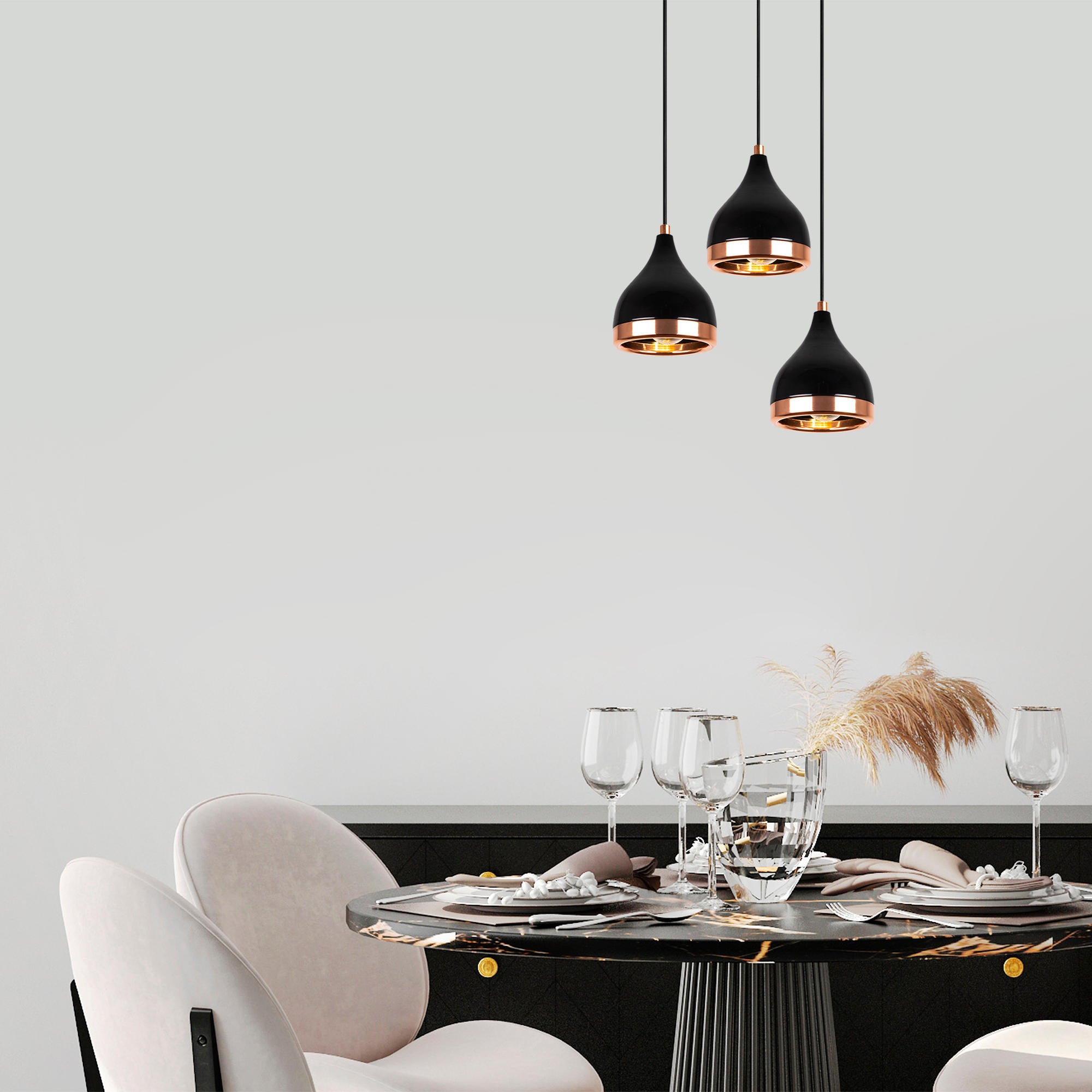 Yıldo - 7036 in Schwarz
 Kupfer präsentiert im Onlineshop von KAQTU Design AG. Pendelleuchte ist von Opviq